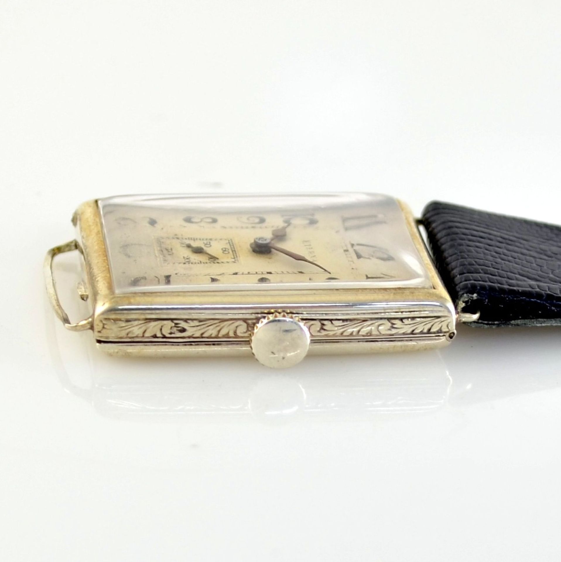 ETERNA 2 early wristwatches in silver, Switzerland around 1915, both hinge case, 1 x rectangular, - Bild 3 aus 12