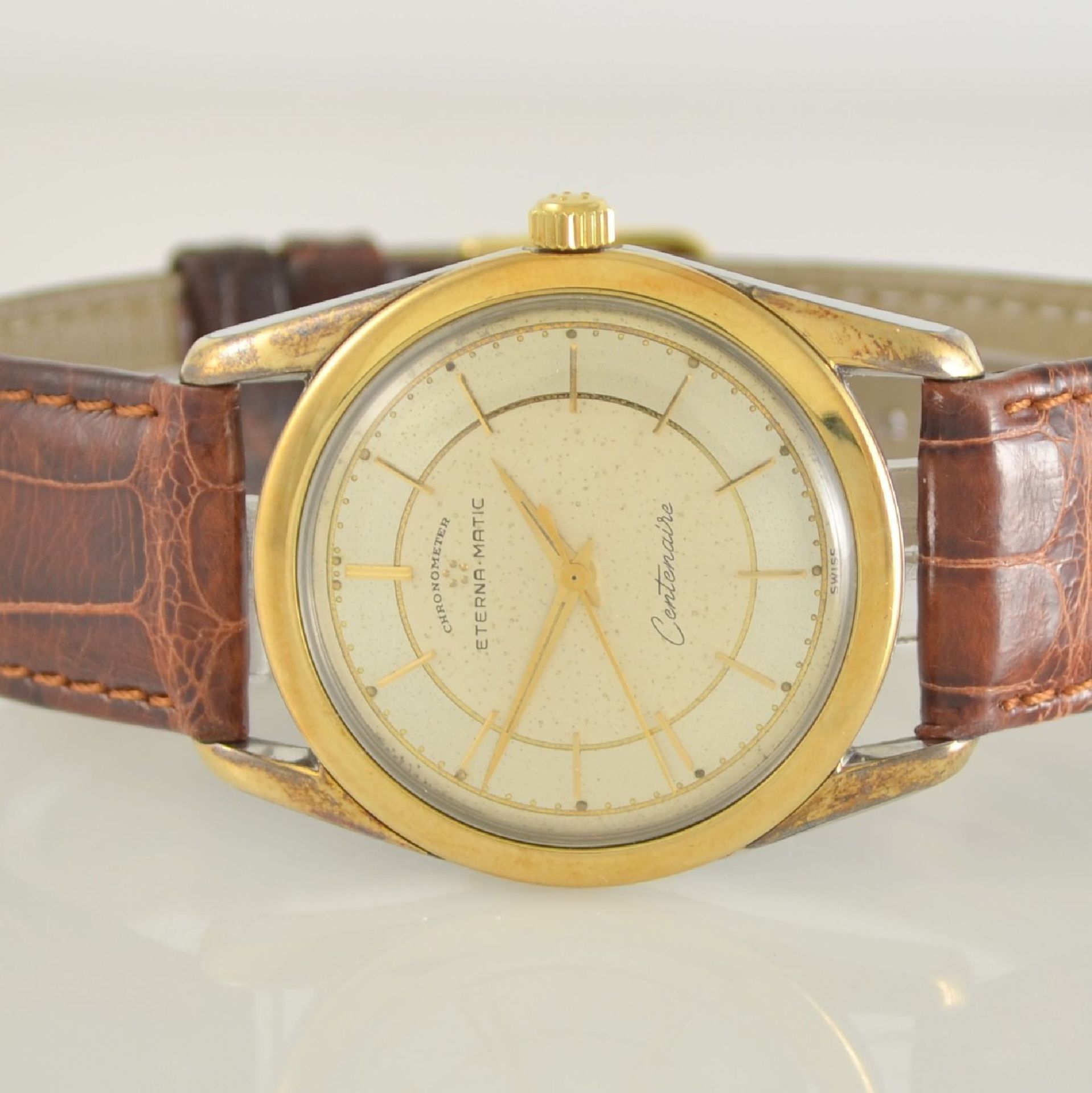 ETERNA-MATIC 2 Chronometer Centenaire in steel& steel/gold, Switzerland around 1960, screweddown - Bild 7 aus 11