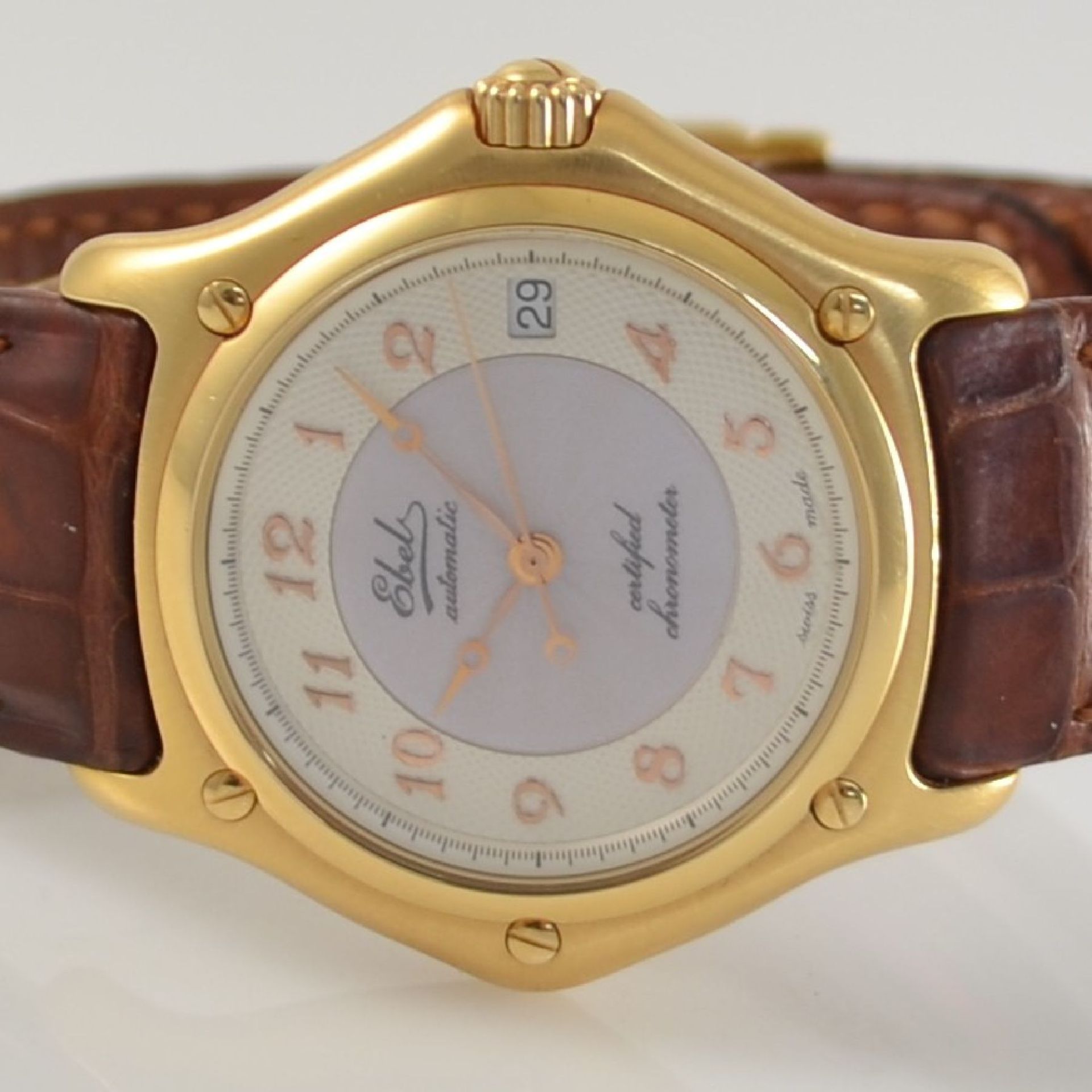 EBEL rare 18k pink gold gents wristwatch series 1911, self winding, chronometer made in a limited - Bild 2 aus 6