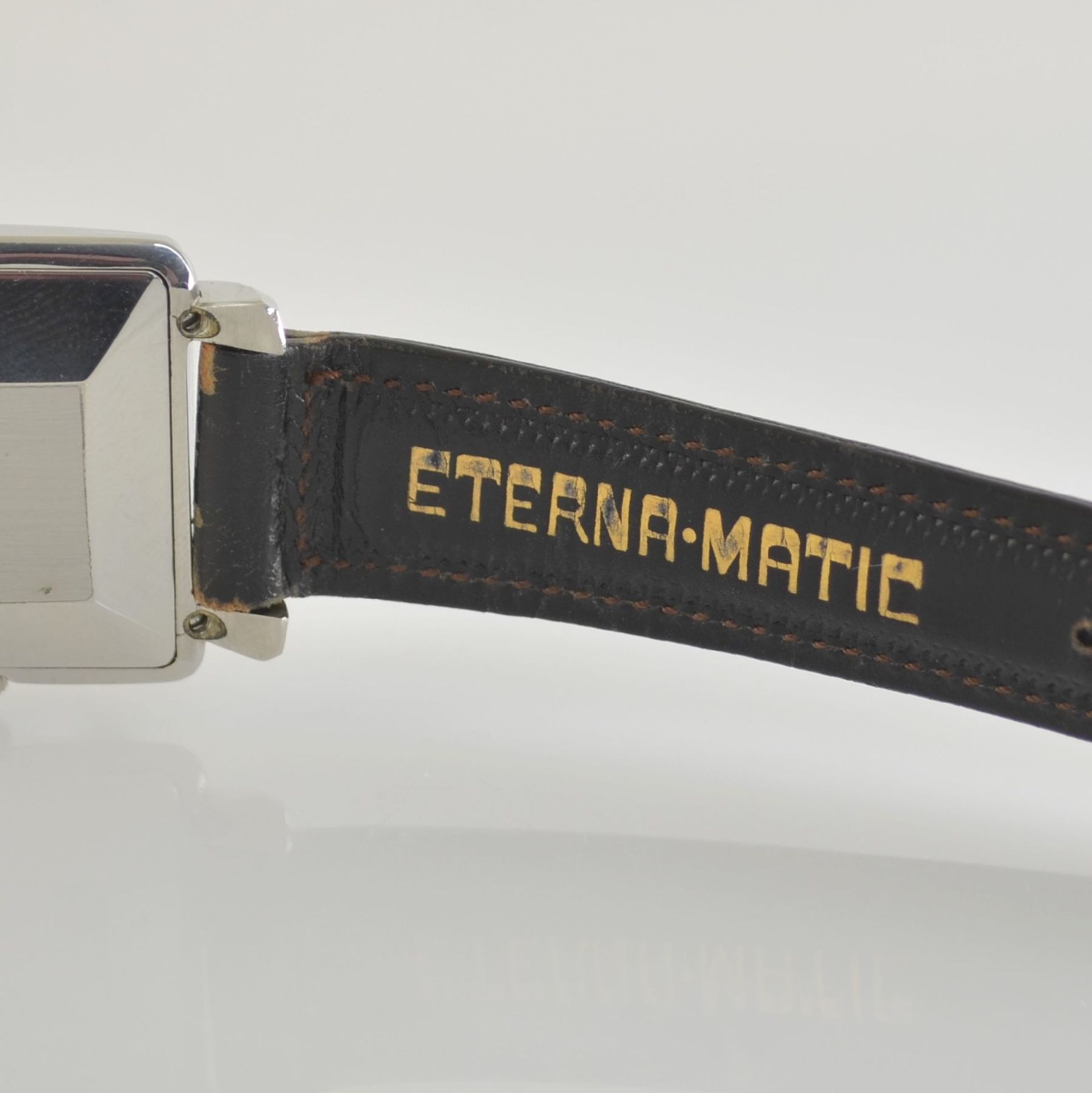 ETERNA-MATIC rare square stainless steel gents wristwatch with box & hangtag, Switzerland around - Bild 6 aus 8