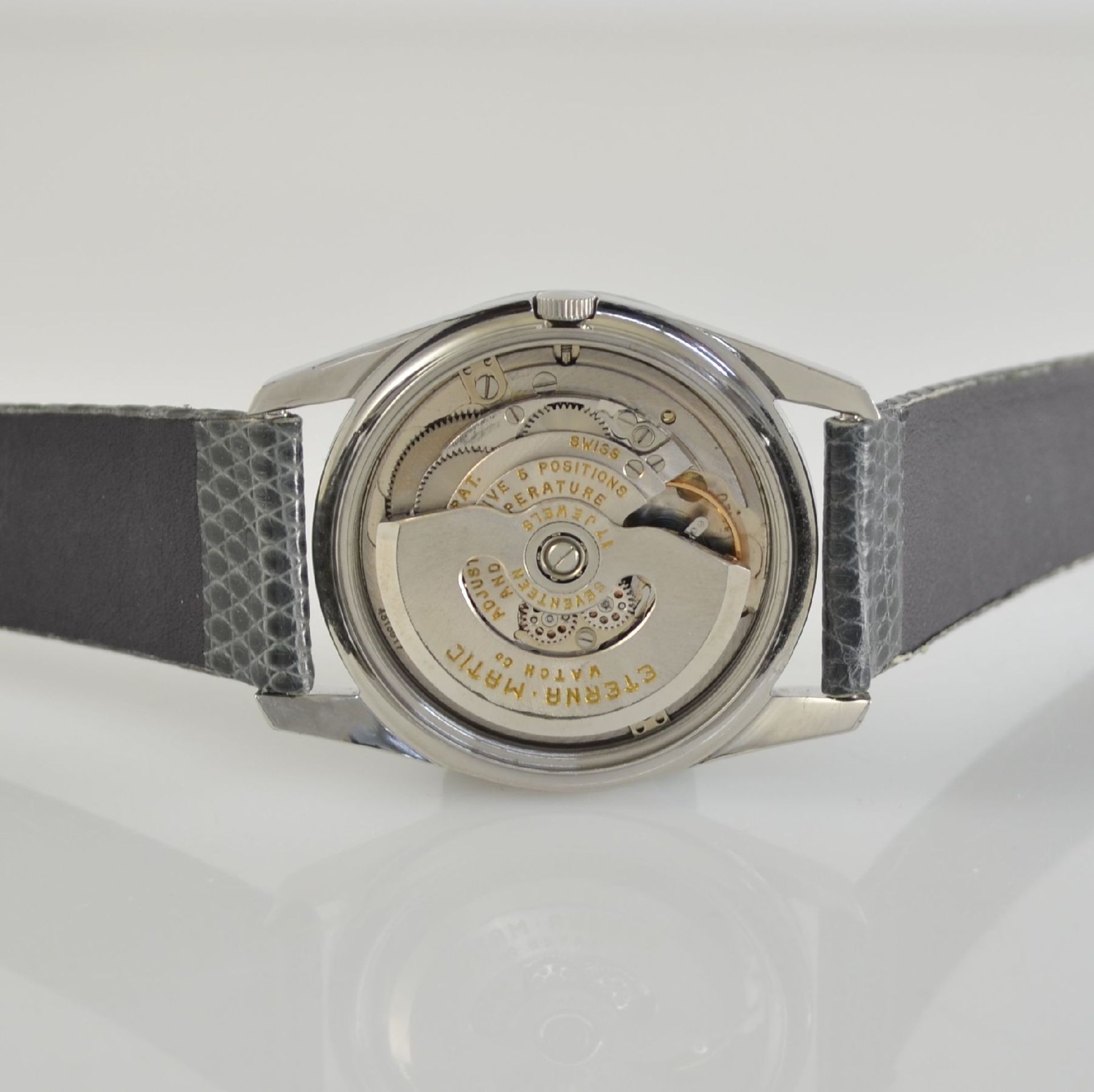 ETERNA-MATIC 2 chronometer in steel, Switzerland around 1960, case backs screwed down, silvered - Bild 11 aus 12