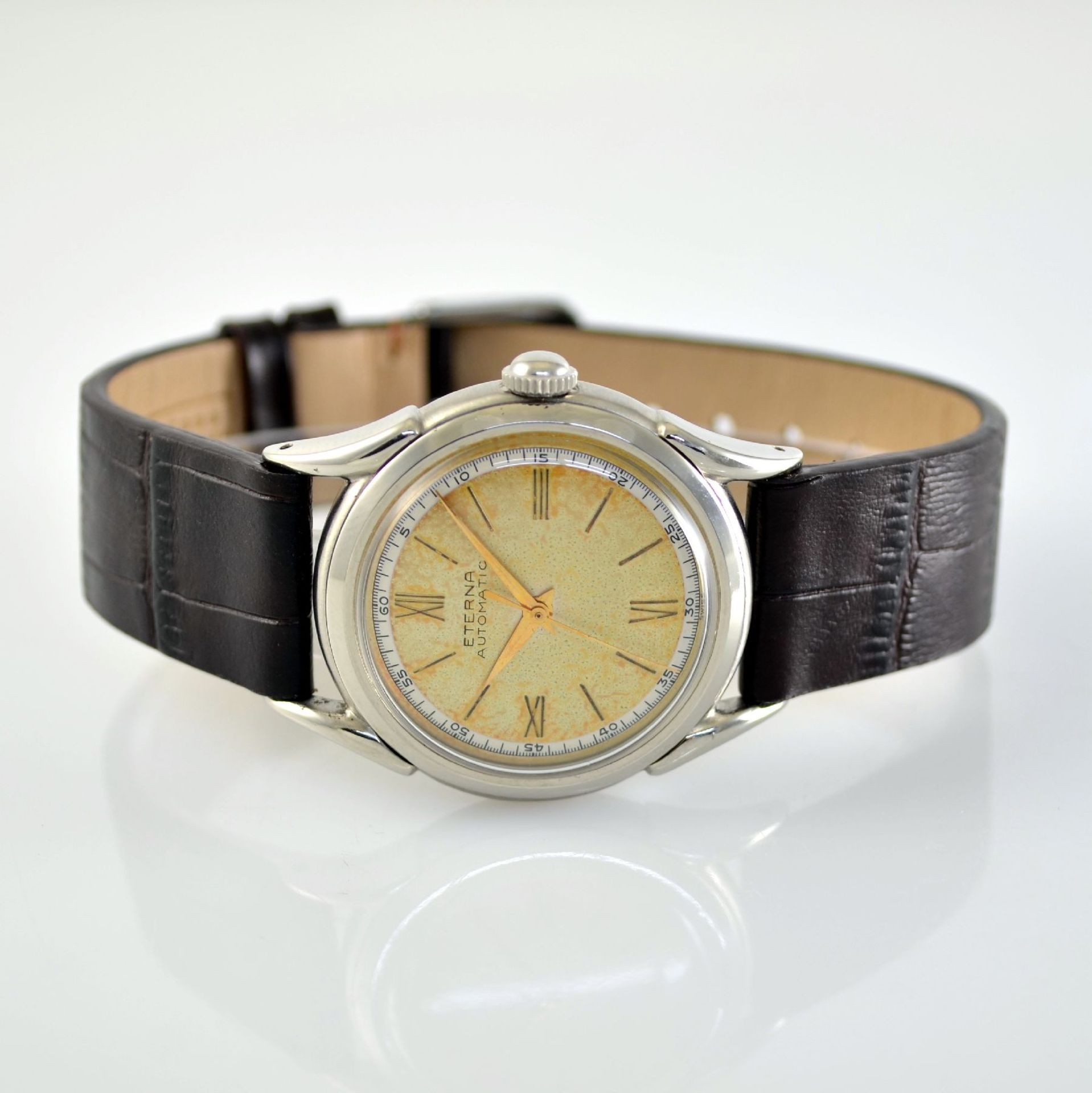 ETERNA 2 wristwatches in steel & steel/rose gold with bumper automatic, Switzerland around 1948, - Bild 7 aus 12