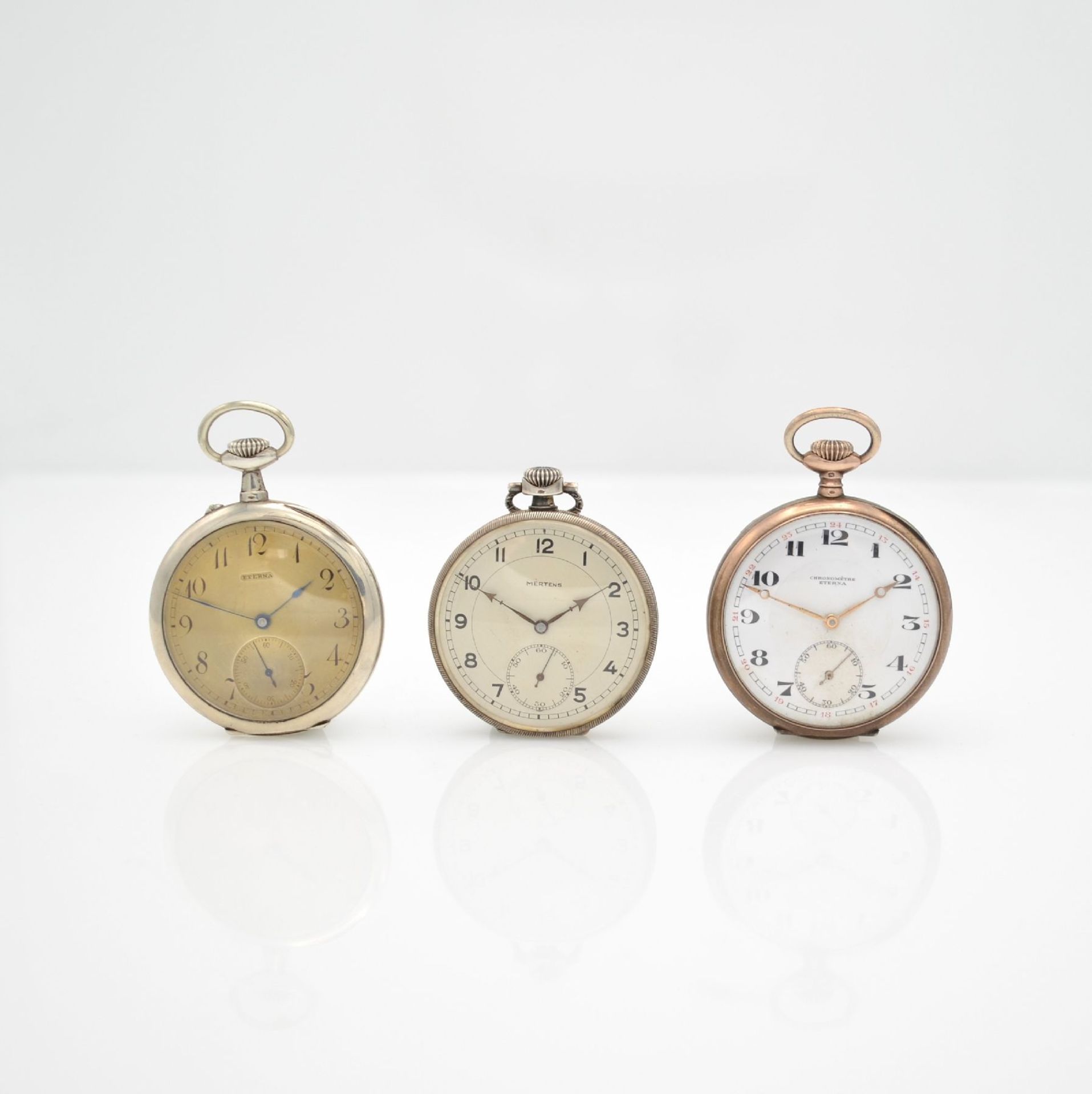 ETERNA 12 pocket watches as well as 4 gilt chains, Switzerland around 1900 till 1930, 10 silver - Bild 7 aus 14