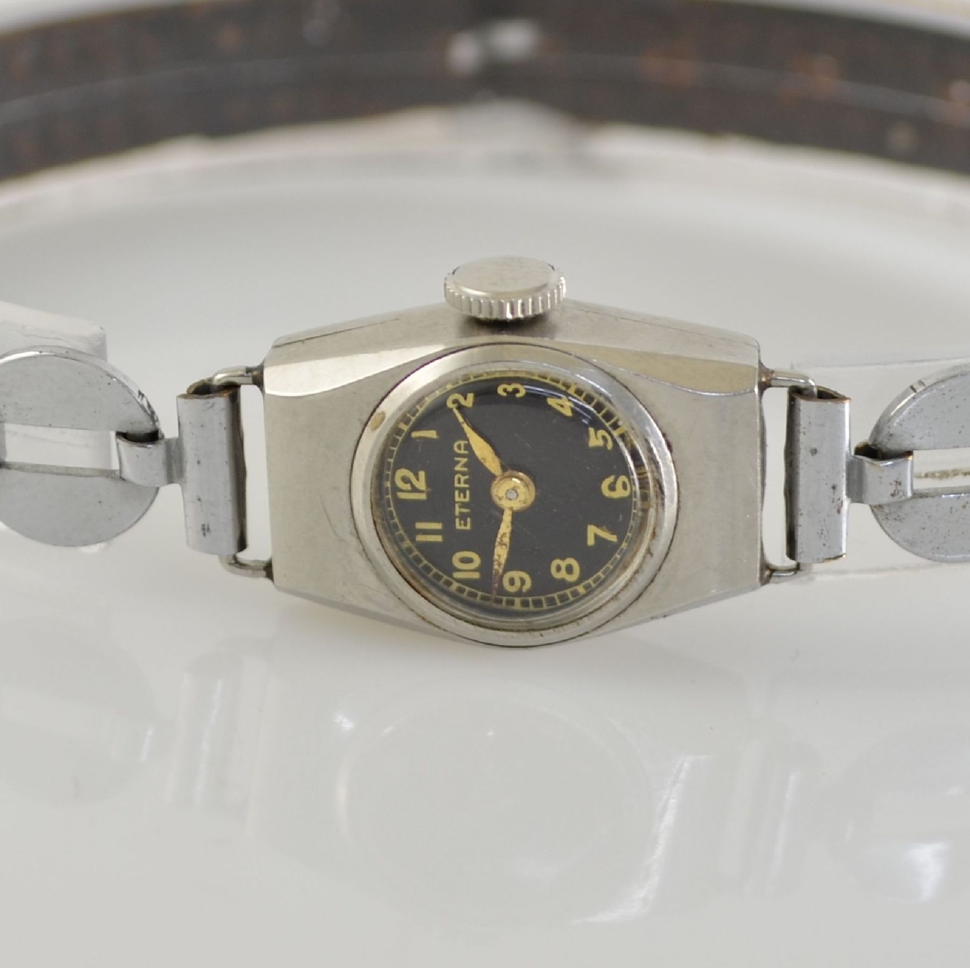 ETERNA 2 early wristwatches in steel, Switzerland around 1935, snap on case backs, 1 x octagonal - Bild 10 aus 14
