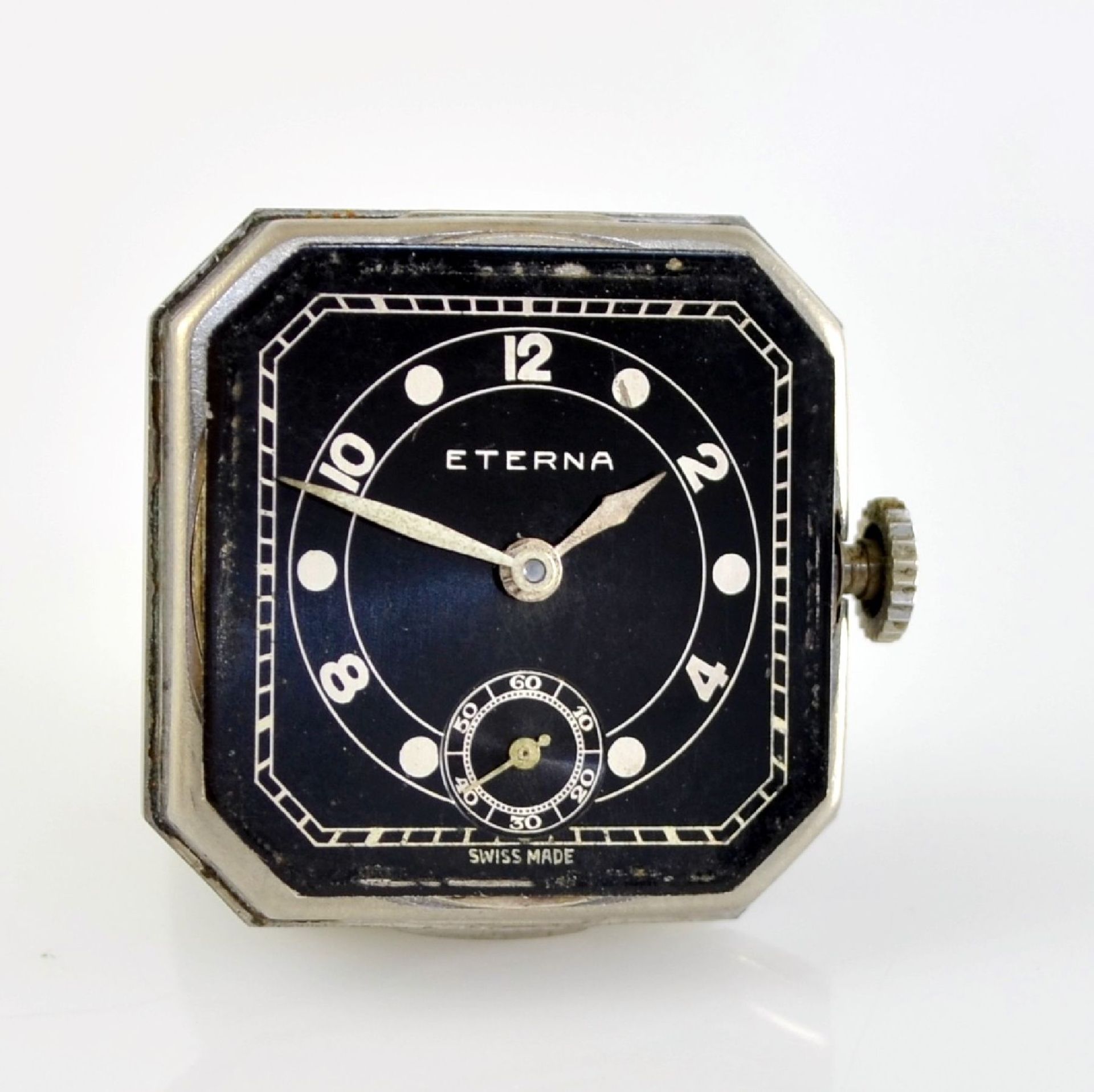 ETERNA 2 early wristwatches in steel, Switzerland around 1935, snap on case backs, 1 x octagonal - Bild 5 aus 14