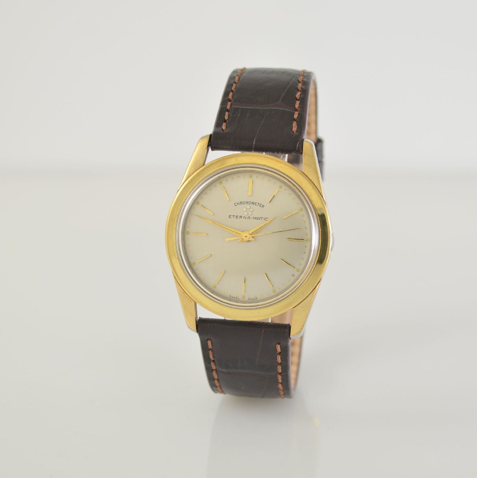 ETERNA-MATIC Armbandchronometer in steel & gold, Switzerland around 1965, screwed down case back, - Bild 3 aus 6