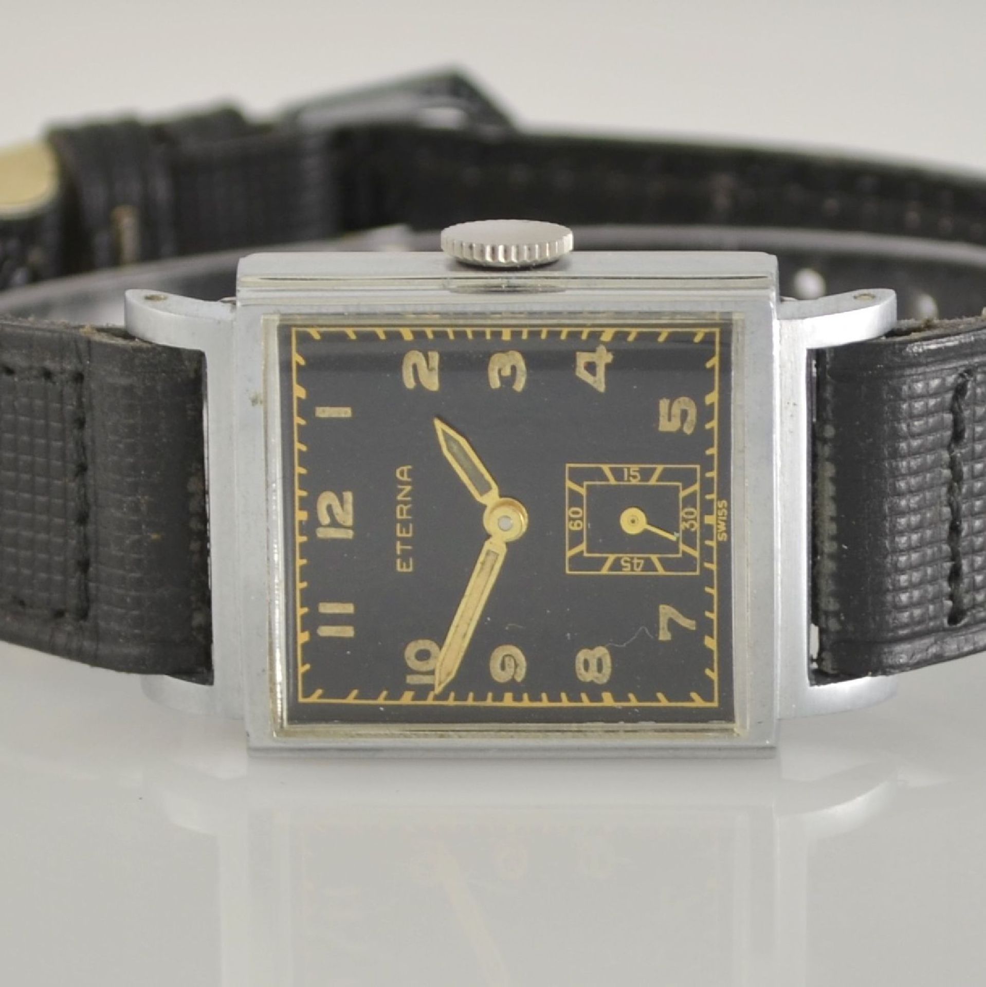 ETERNA nearly mint rectangular wrist watch with box & hangtag, Switzerland around 1935, manual - Bild 2 aus 9