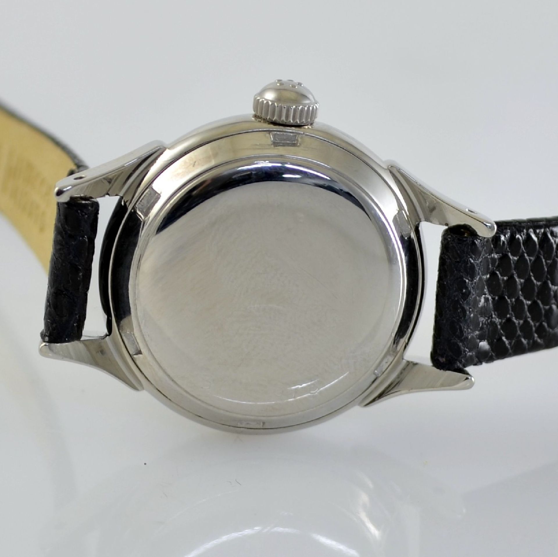 ETERNA-MATIC 2 wristwatches in steel, Switzerland around 1950, screwed down cases with unusual lugs, - Bild 11 aus 13