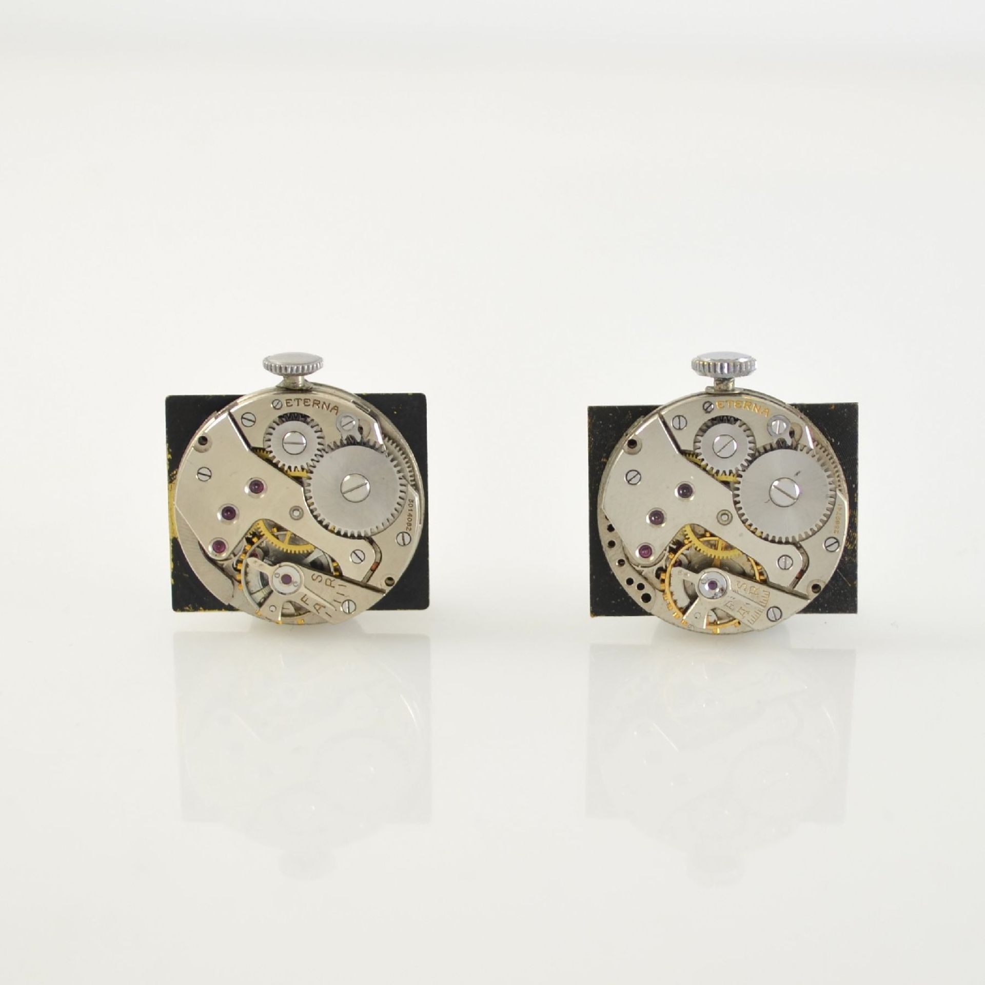 ETERNA 4 rectangular wristwatches in chrome plated cases, Switzerland around 1930, manual winding, - Bild 3 aus 6