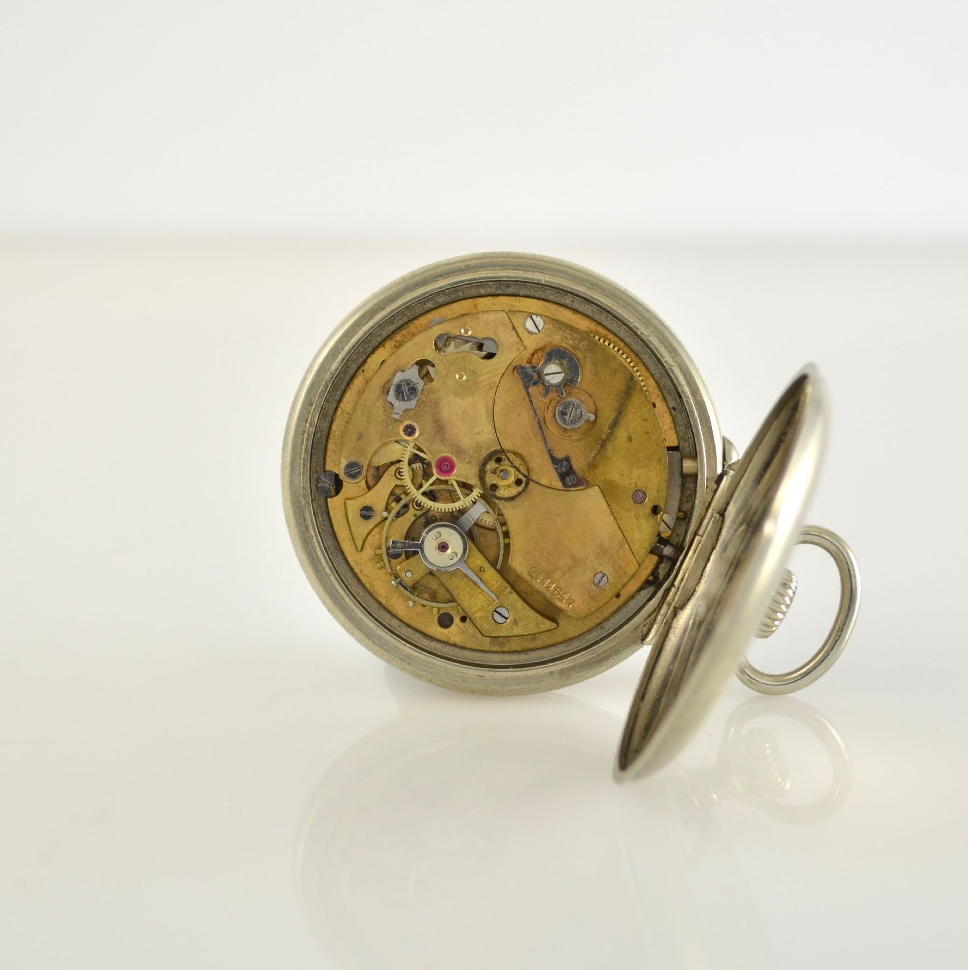 ETERNA 2 open face pocket watches with alarm in nickel & iron, Switzerland around 1910, hinge - Bild 10 aus 10