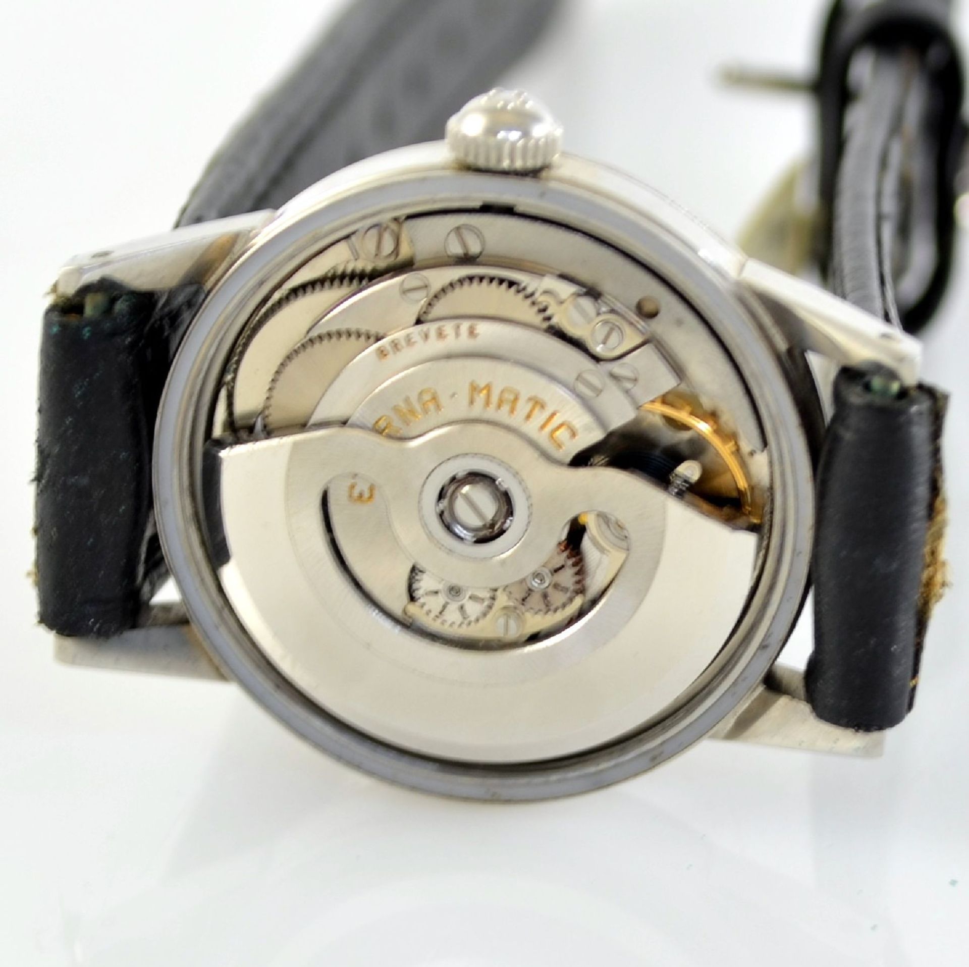 ETERNA-MATIC 2 wristwatches in steel, Switzerland around 1955, case backs screwed down, silvered - Bild 11 aus 12