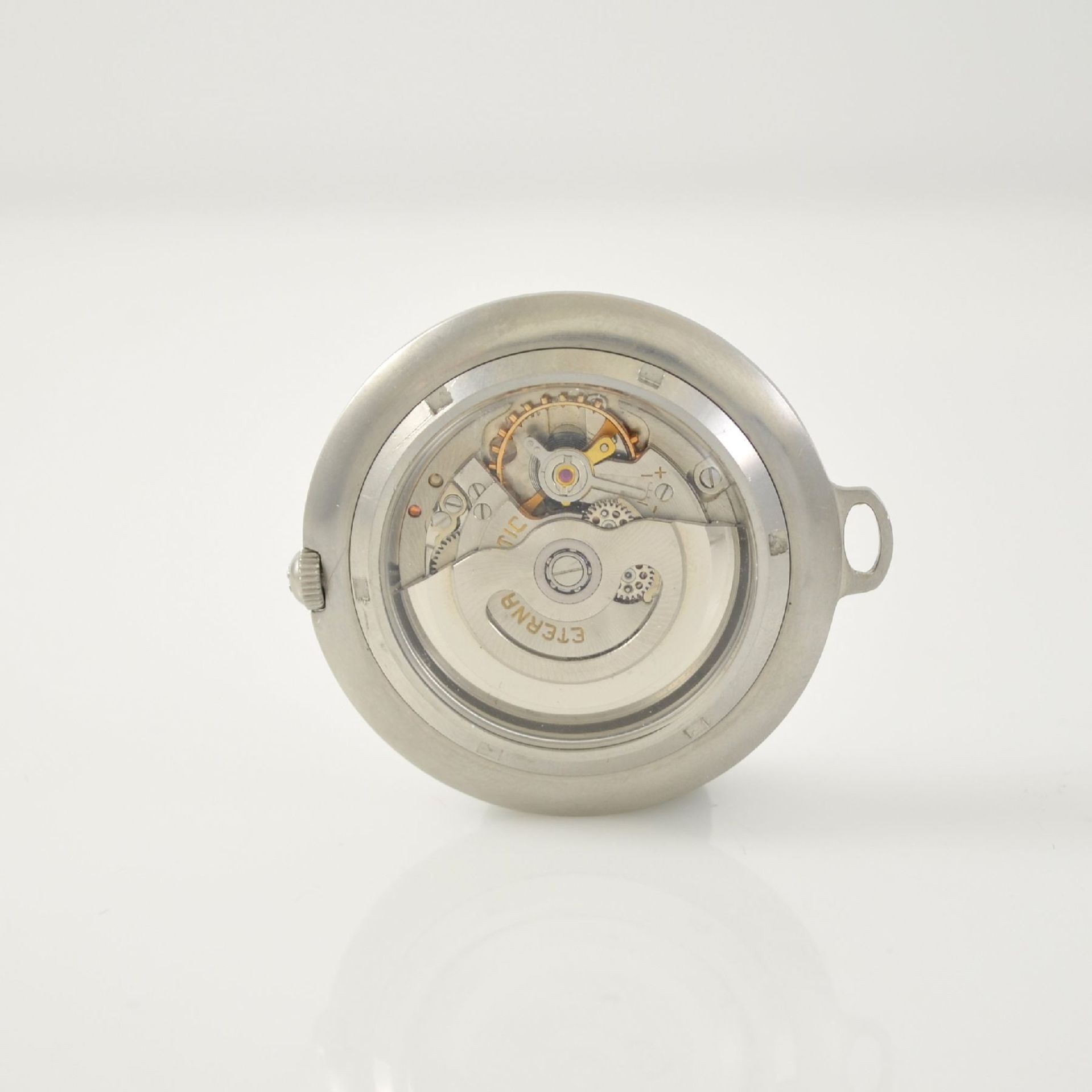 ETERNA-MATIC Golfer 2 steel pocket watches, Switzerland around 1960, self winding, screwed down & on - Bild 3 aus 7