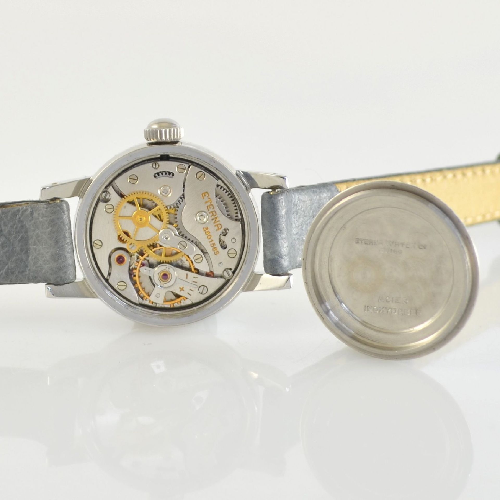 ETERNA-MATIC 2 wristwatches in steel, Switzerland around 1950, self winding & manual winding, - Bild 6 aus 13