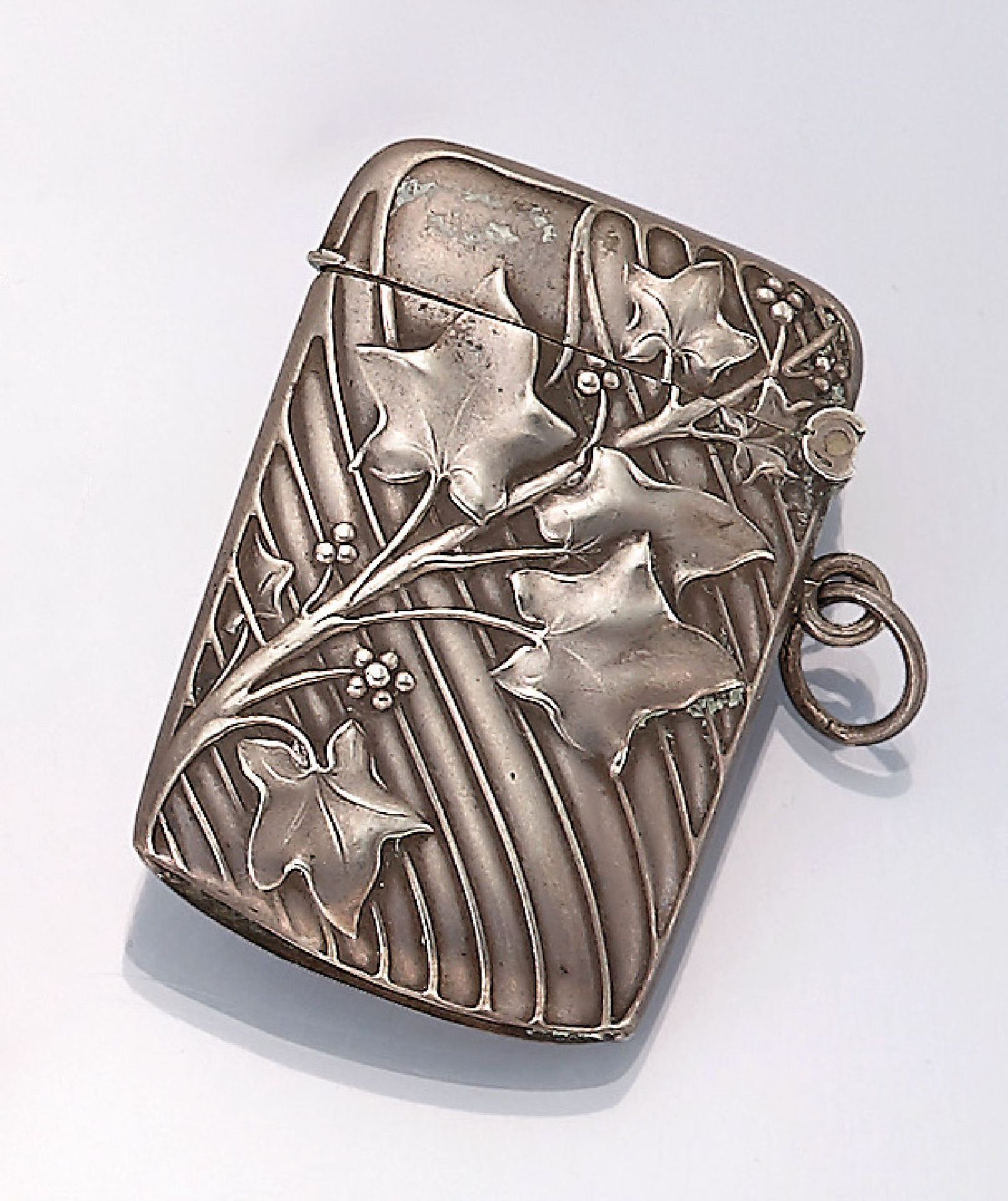 Matchstick case , german approx. 1900s, 800 silver, manufacturer's brand Lutz & Wesselton, lug,
