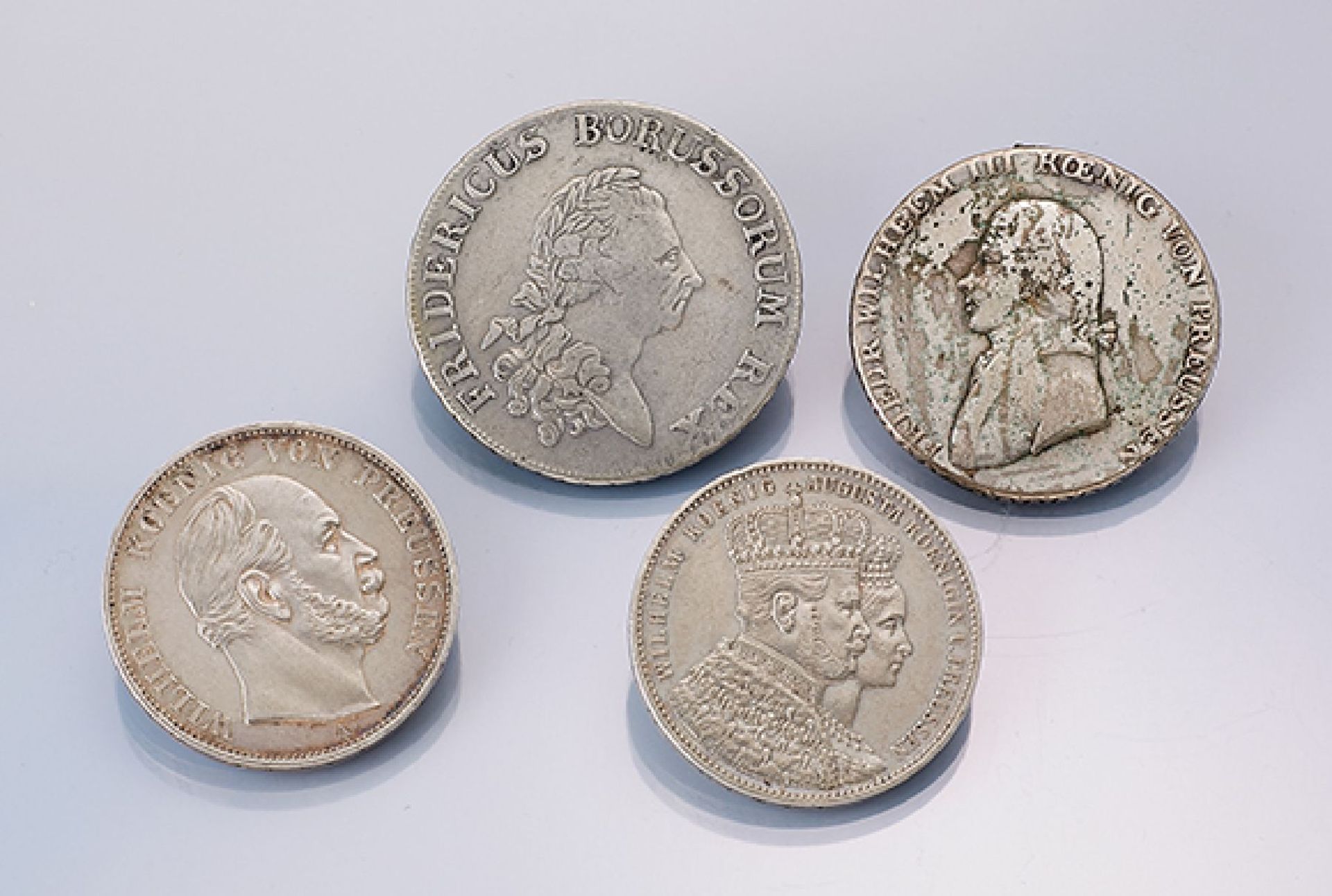 Lot 7 silver coins , Prussia, comprised of: 1 x 1 Reichsthaler, 1777, Fridericus Borussorum Rex, 1 x