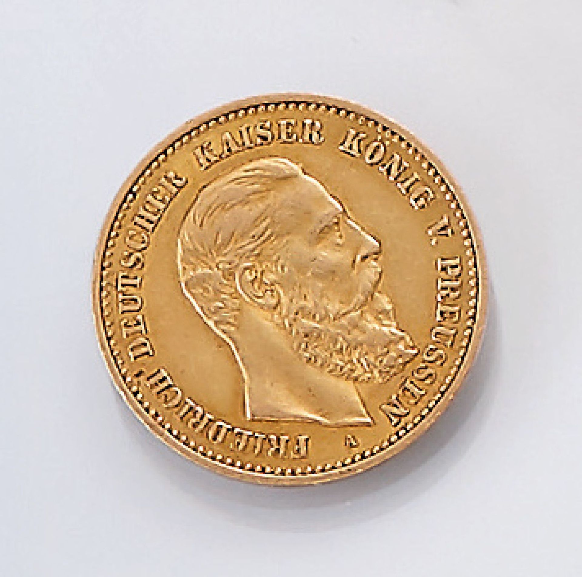 Gold coin, 10 Mark, German Reich, 1888 , Friedrich german emperor king of Prussia, impressed mark