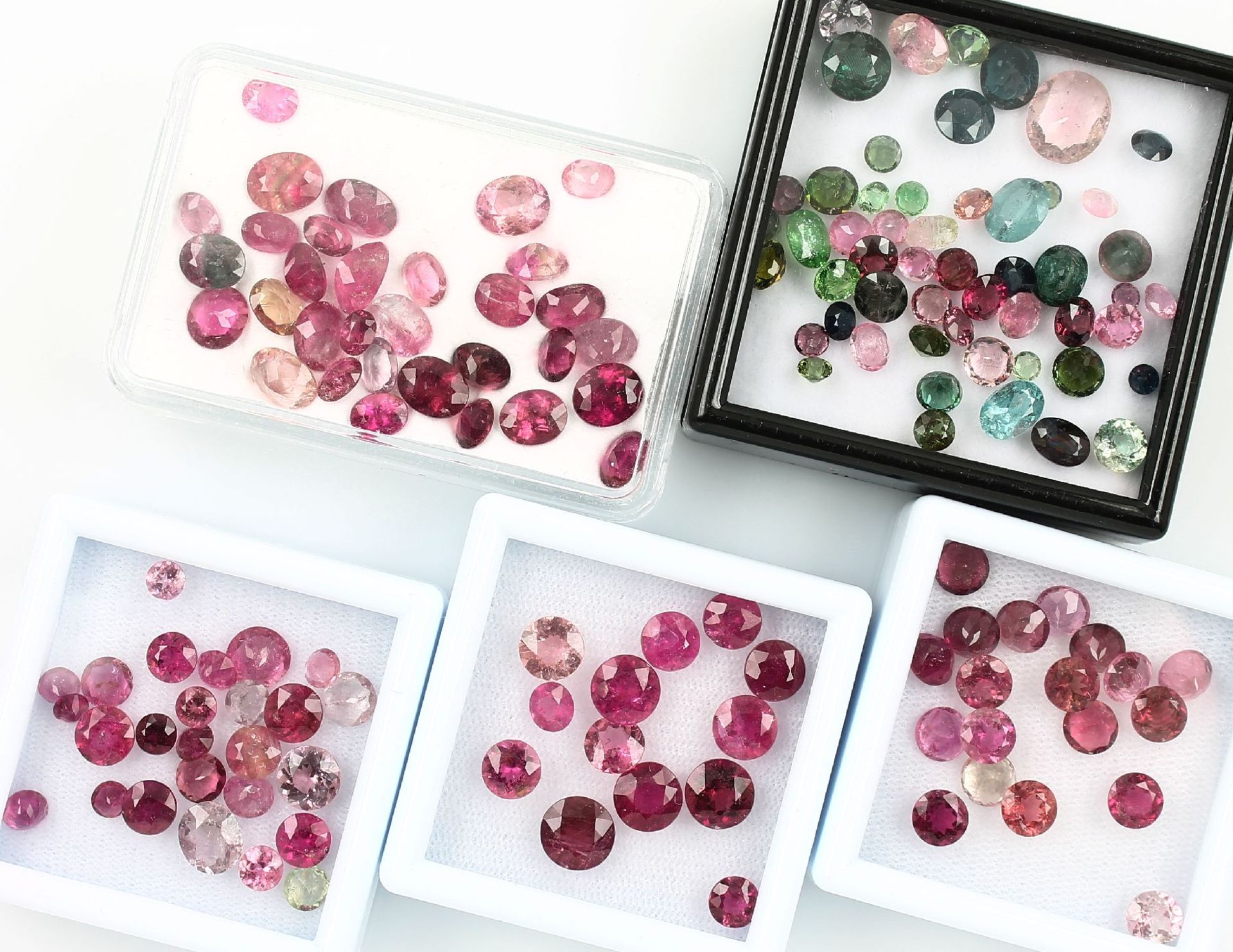 Lot loose tourmalines , total approx. 84 ct,in different colours (predominant Pink), cuts and