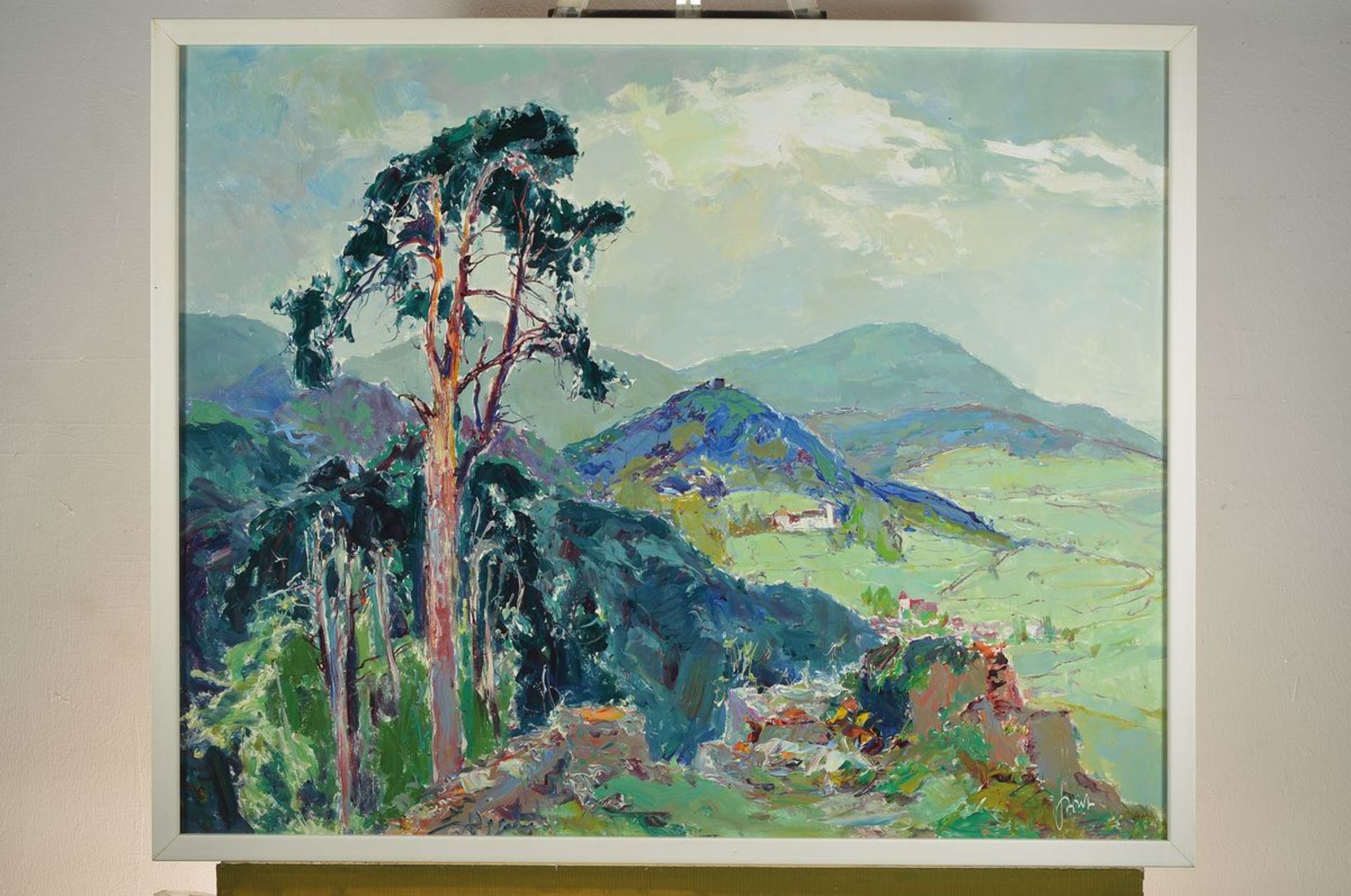 Karl Graf, 1902 - 1986 Speyer, palatinate woodland landscape with view of den Slevogt- Hof, signed - Image 3 of 3