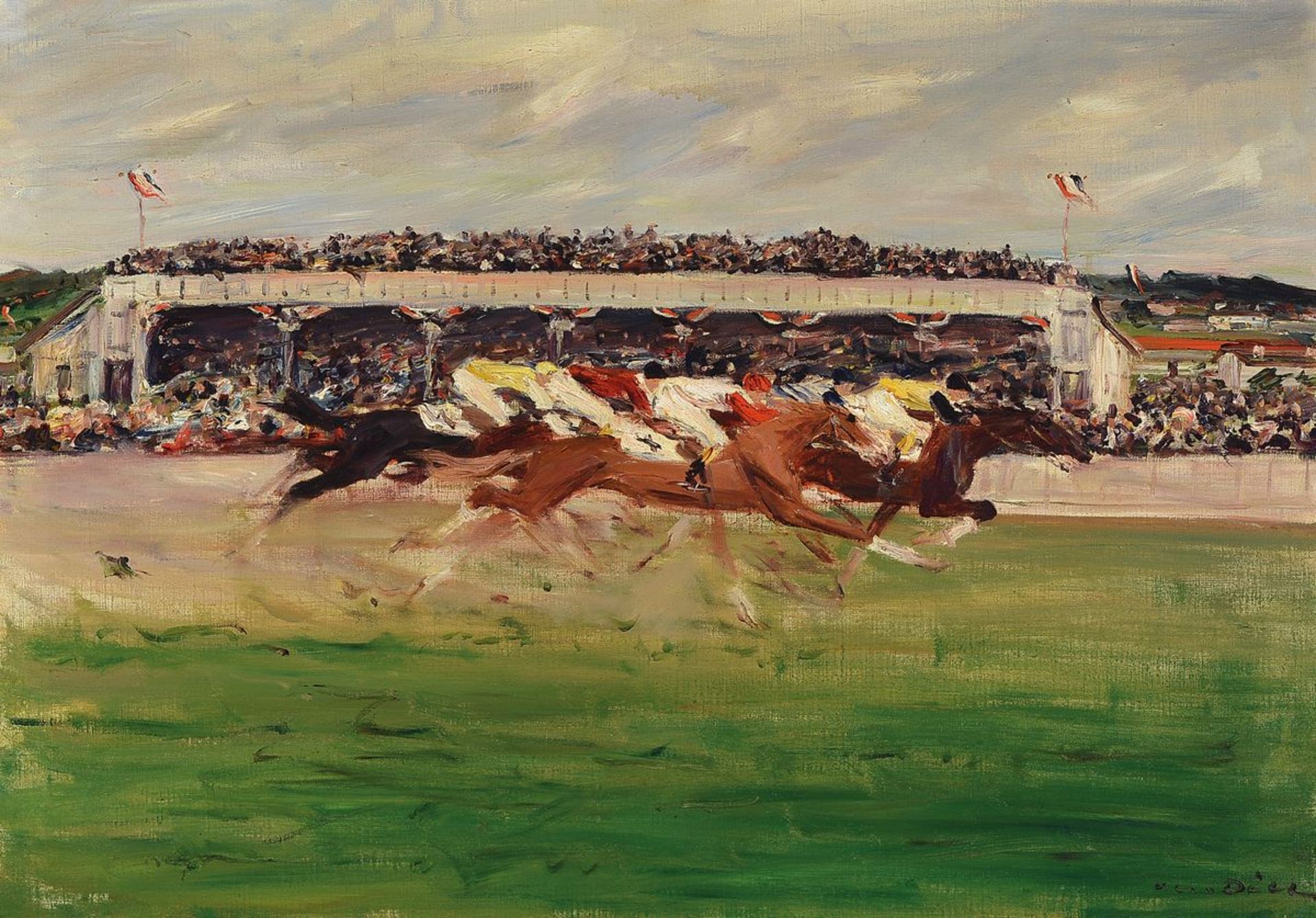 Otto Dill, 1884 Neustadt-1957 Bad Dürkheim, Atthe horse race in Iffezheim, oil / canvas, signed