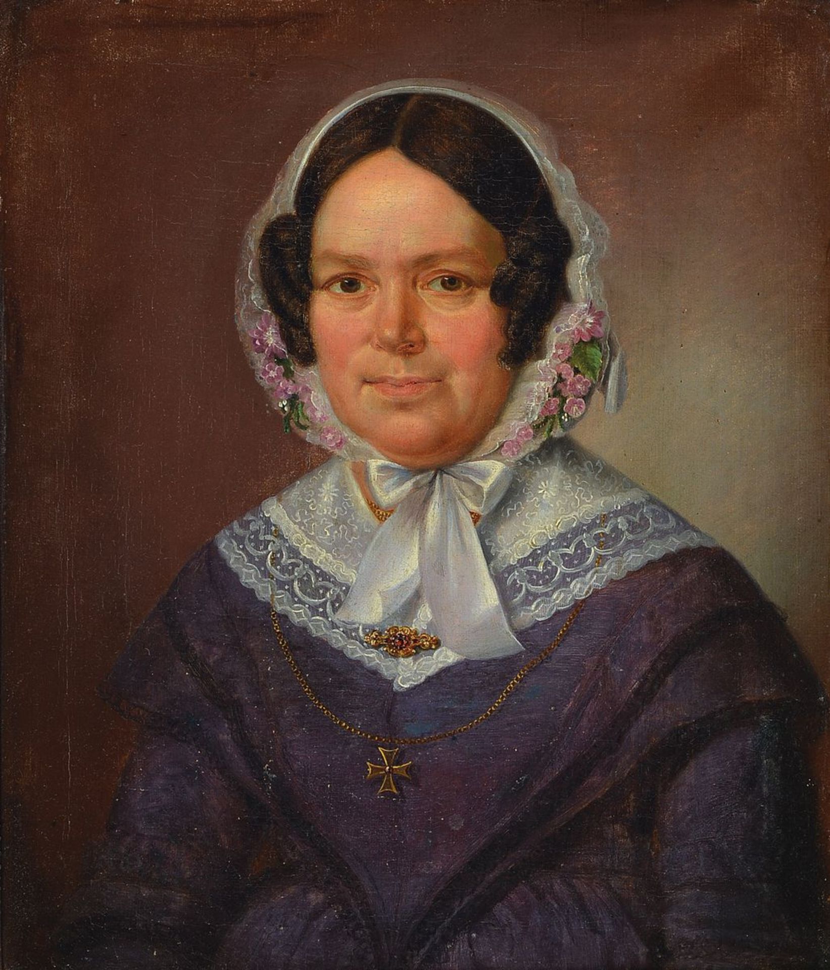 Unidentified artist, dated 1844, portraits of Johann Friedrich Frieß and his wife Caroline Maria,