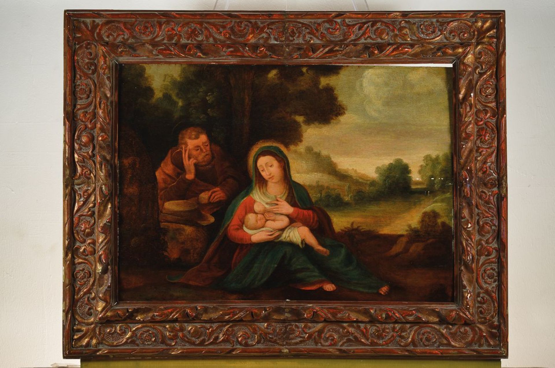 Unidentified master, probably the Netherlands ,around 1680/1720, "The holy family", oil / wood, - Image 2 of 2