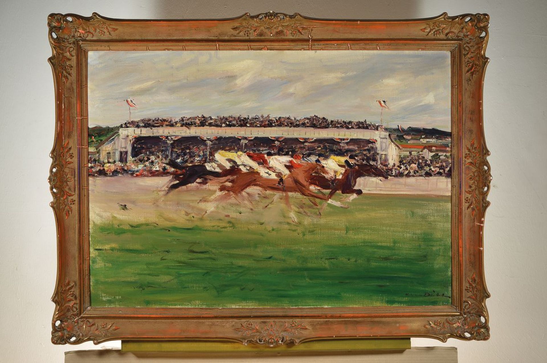 Otto Dill, 1884 Neustadt-1957 Bad Dürkheim, Atthe horse race in Iffezheim, oil / canvas, signed - Image 3 of 3