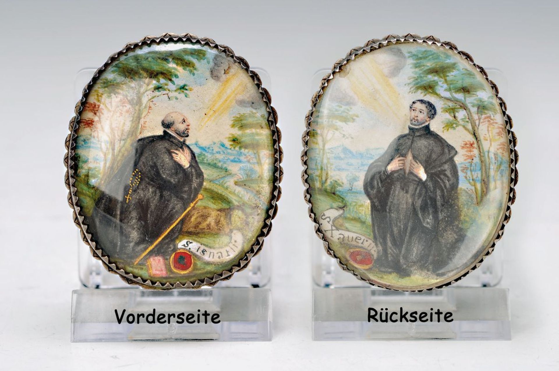 Votive picture, France, around 1780-1800, saint Franz Xaver, one of the pioneers of Christian