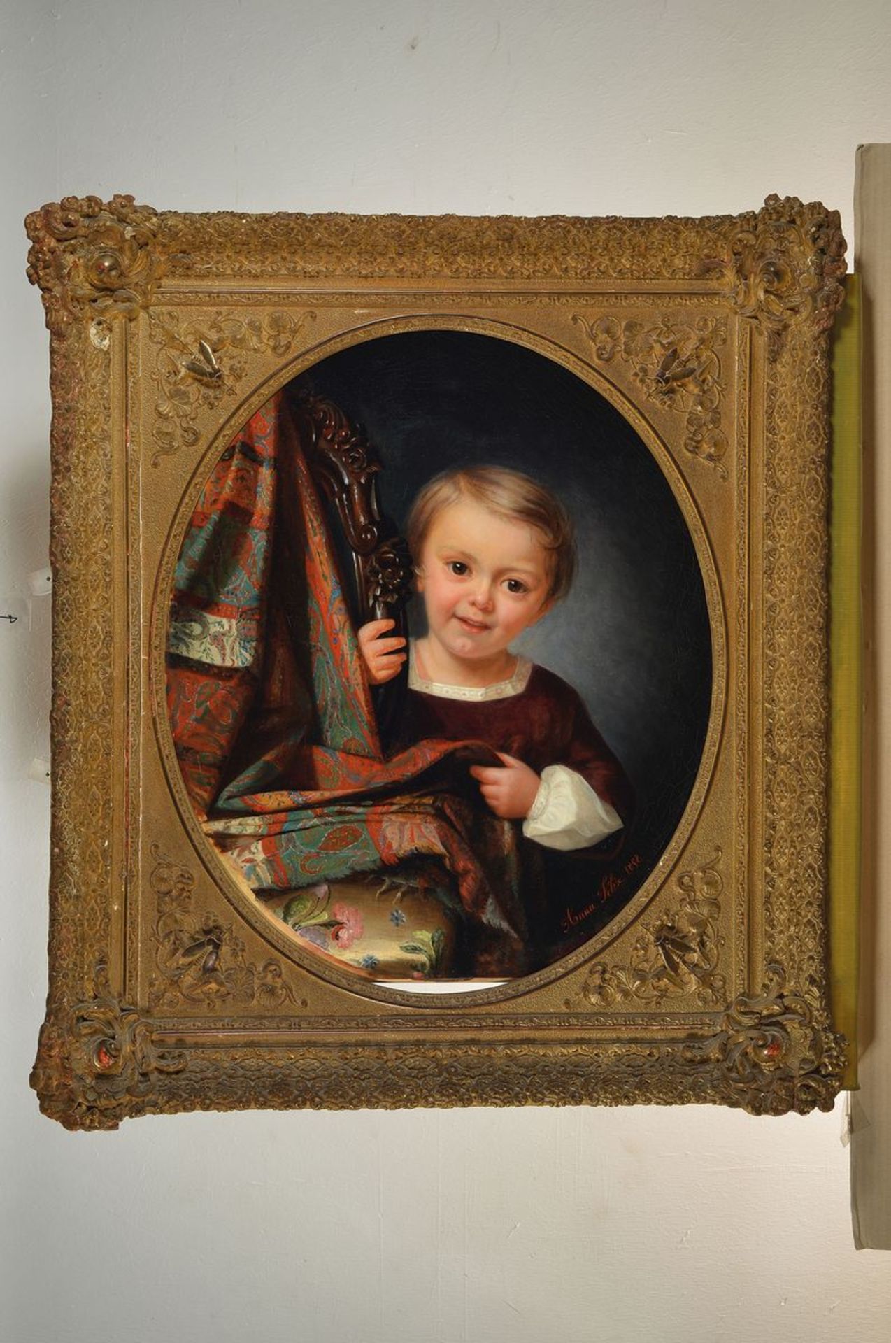 Anna Felix, 1827 - 1863, portrait of a child, little girl looks at the viewer with a smile, next - Image 2 of 2
