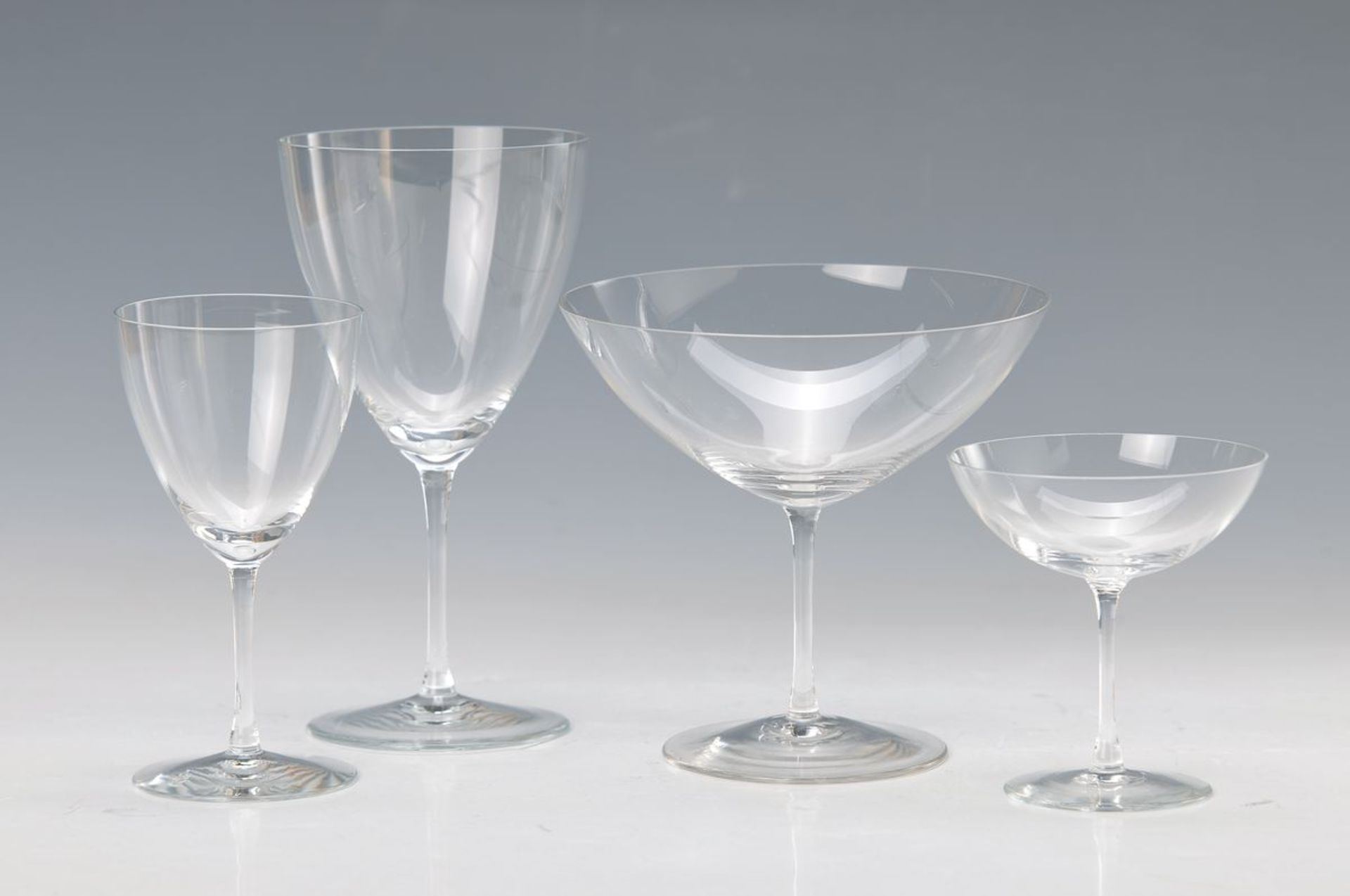 glass set "Oberweimar", designed by Wilhelm Wagenfeld, designed around 1935, Vereinigte Lausitzer