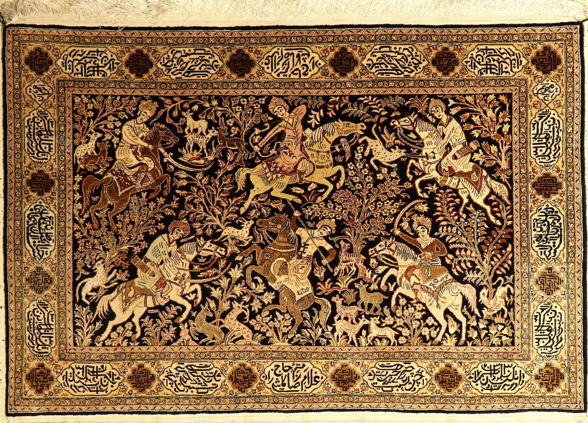 Seiden Ghom alt, Persien, ca. 50 Jahre, reine Naturseide, ca. 164 x 115 cm, EHZ: 2