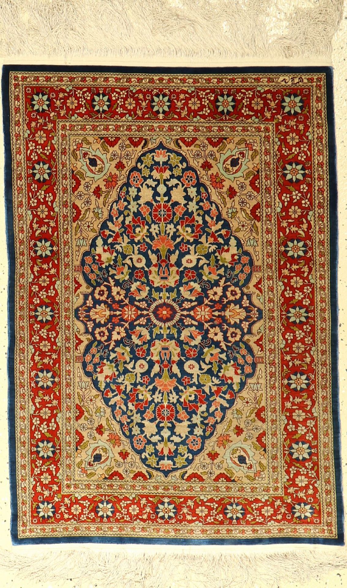 Hereke Seide, Türkei, um 1970, reine Naturseide, ca. 105 x 70 cm, EHZ: 2