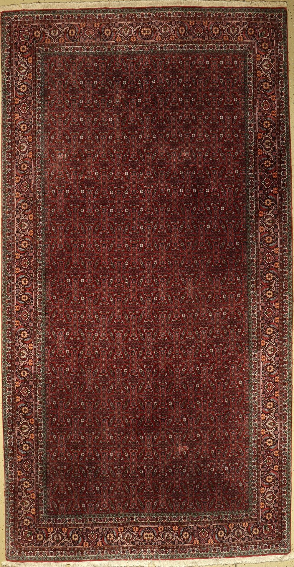 Bidjar fein, Persien, ca. 30 Jahre, Korkwolle mit Seide, ca. 397 x 203 cm, EHZ: 2