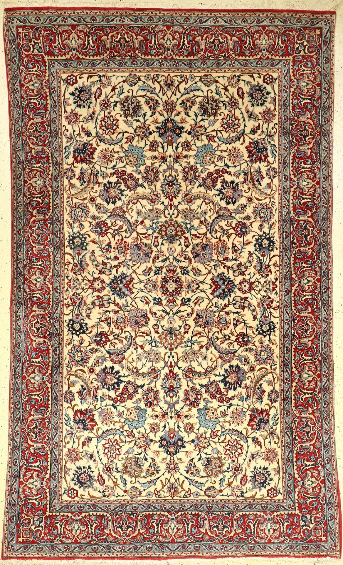 Feiner Nain Tudeschk alt, Persien, um 1930,Korkwolle, ca. 237 x 141 cm, feine Qualität, EHZ: 2-3,