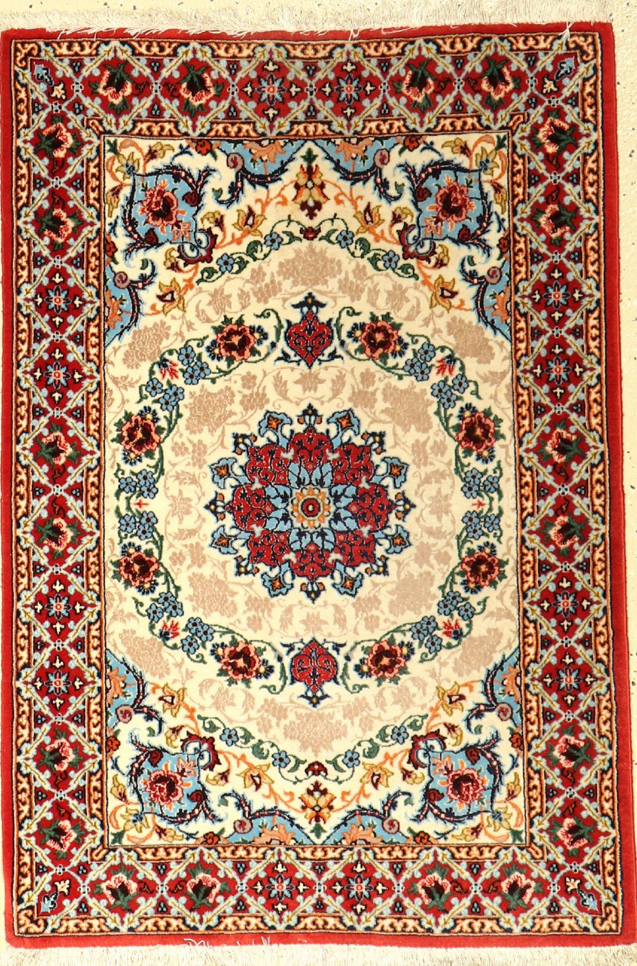 Esfahan, Persien, ca. 40 Jahre, Korkwolle mit und auf Seide, ca. 101 x 68 cm, EHZ: 2