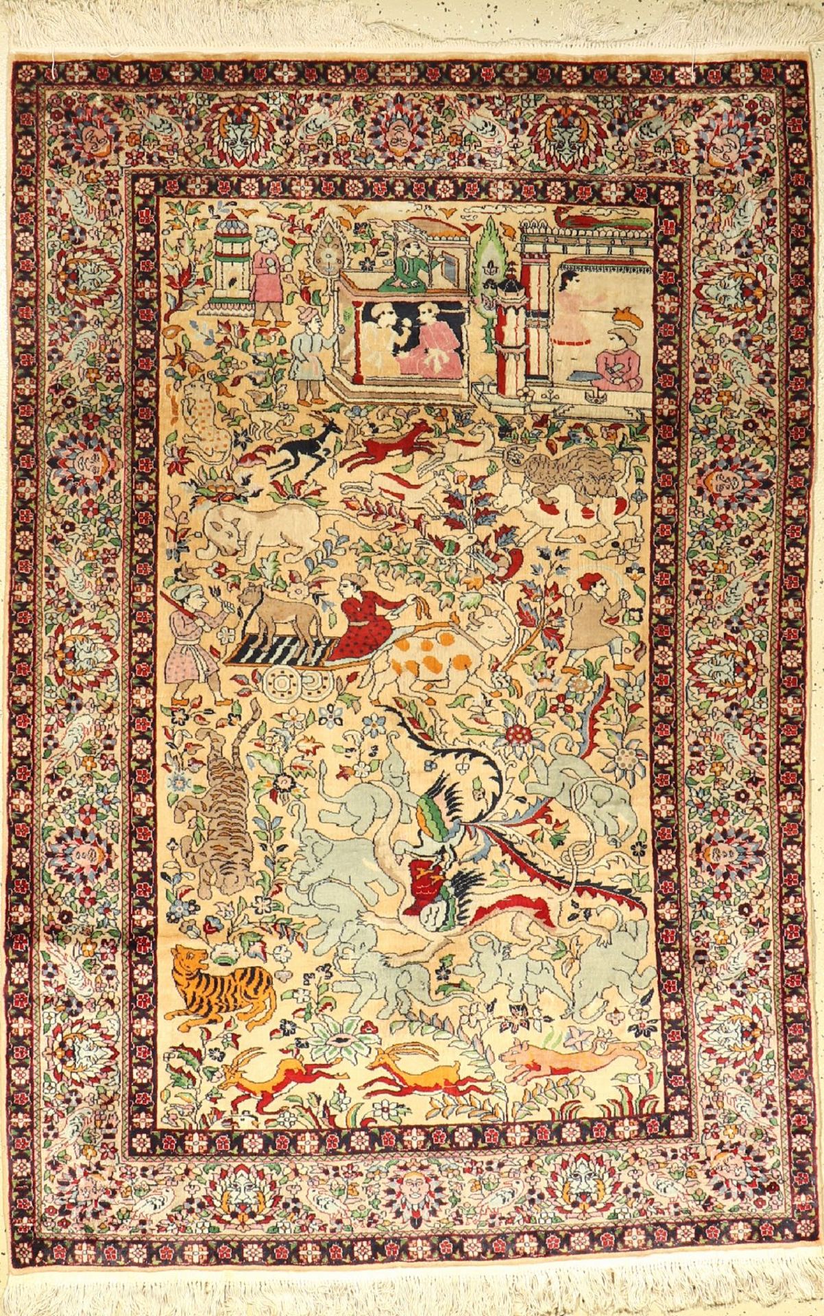 Kashmir alt, Indien, ca. 60 Jahre, Wolle auf Baumwolle, ca. 363 x 248 cm, EHZ: 2