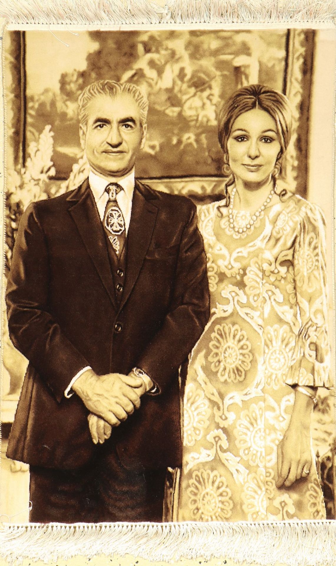 Feiner Täbriz (50 RAJ) Reza Schah Pahlavi & Farah Diba Pahlavi, Persien, ca. 15 Jahre alt, Korkwolle