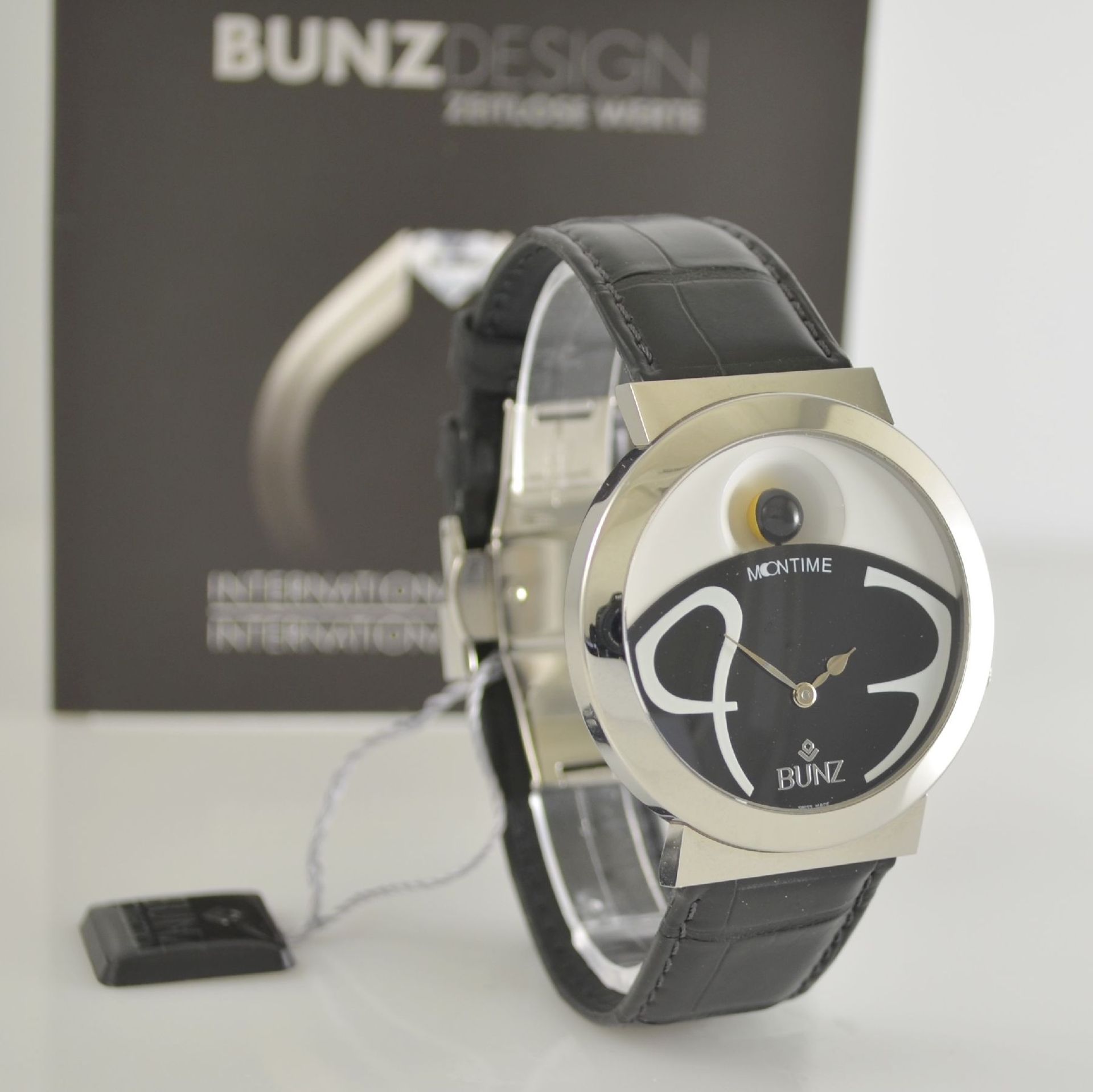 BUNZ Moontime nearly mint, unusual big ladies wristwatch with moon phase, Switzerland around 2005, - Bild 5 aus 6