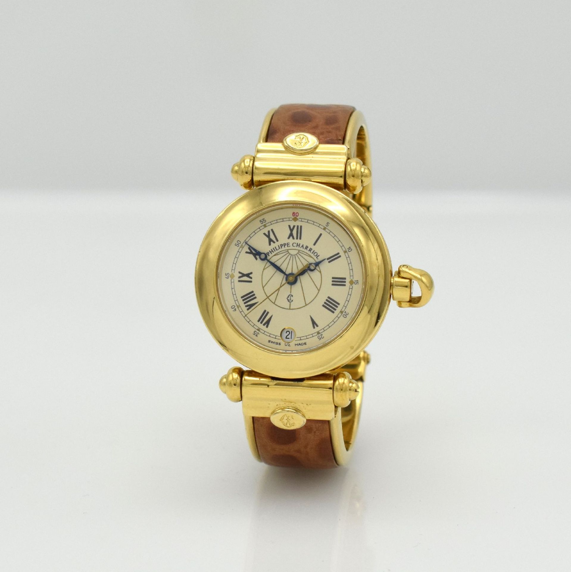 PHILIPPE CHARRIOL ladies wristwatch, Switzerland around 1995, quartz, gold-plated case, snap on case - Bild 3 aus 6