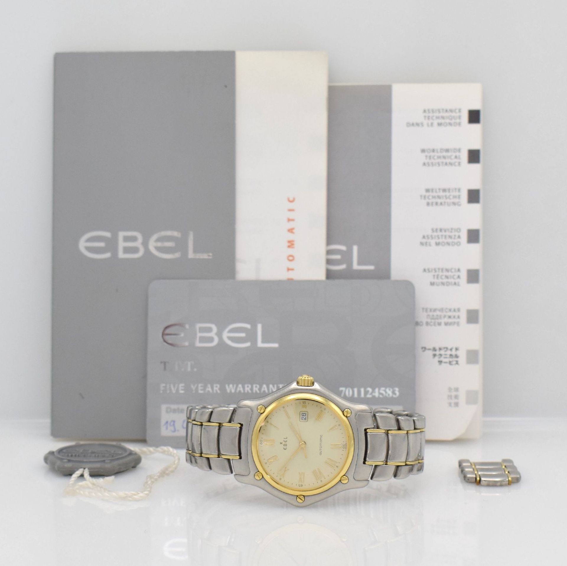 EBEL 1911 wristwatch in stainless steel/gold, Switzerland sold according to warranty card inMay - Bild 8 aus 10
