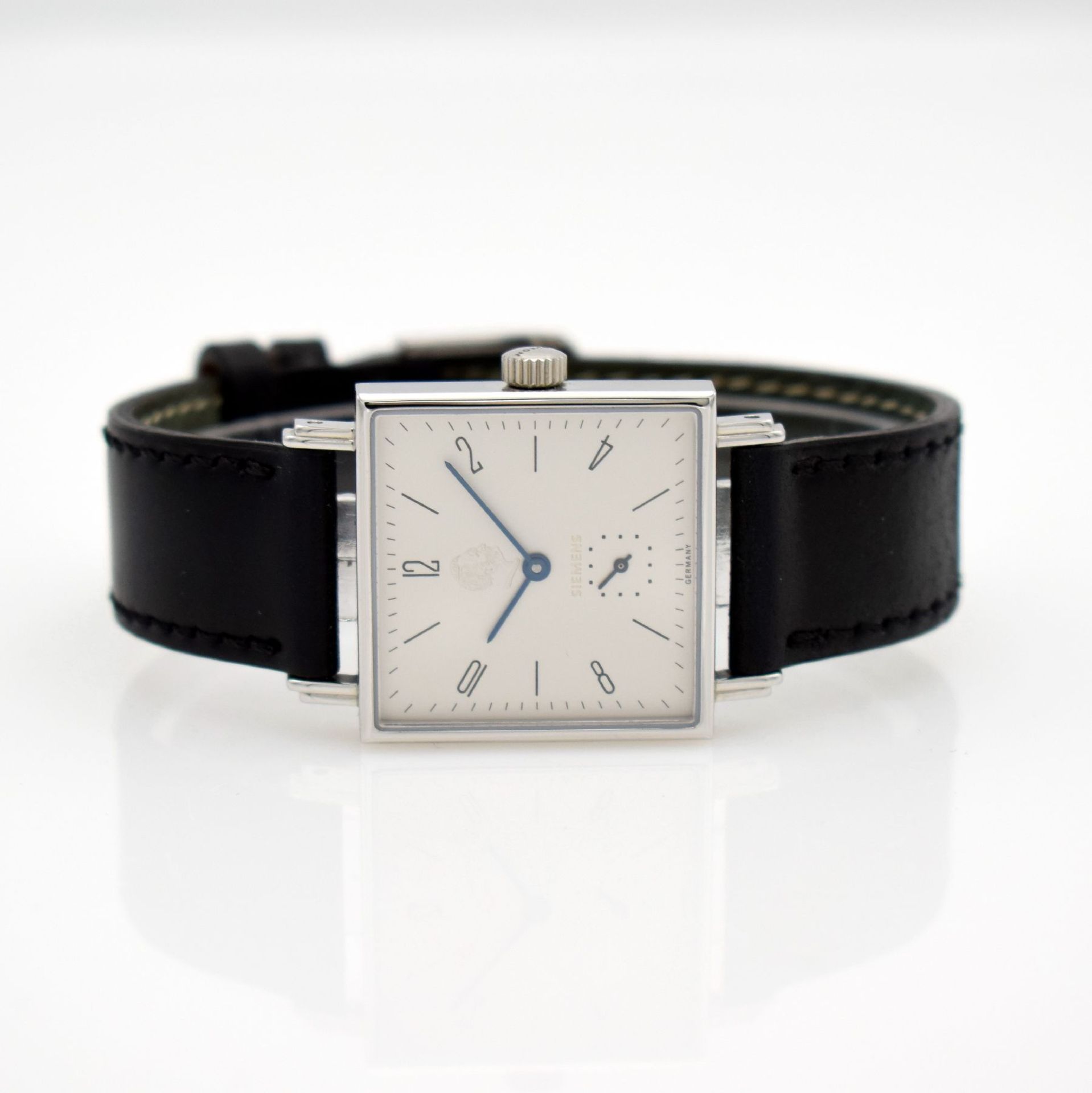 NOMOS Tetra Siemens wristwatch in stainless steel, with dedication engraving, Germany sold in