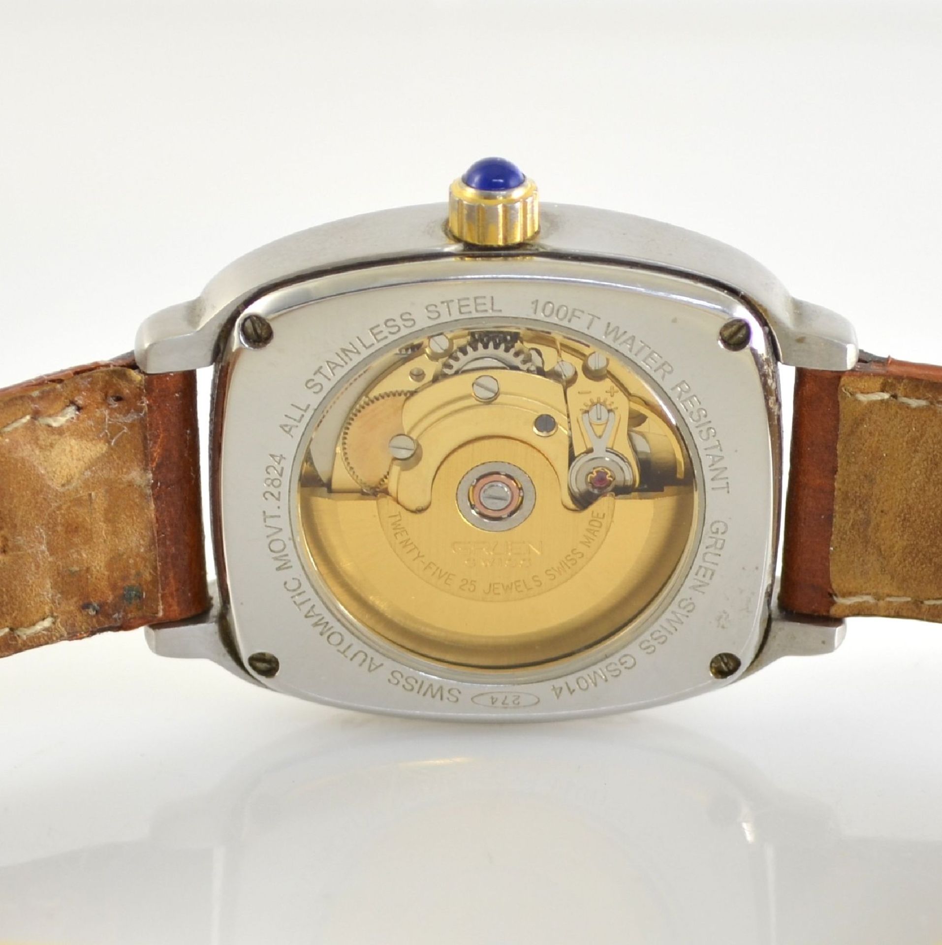 GRUEN gents wristwatch, self winding, Switzerland around 2000, partial gold-plated stainless steel - Bild 6 aus 8