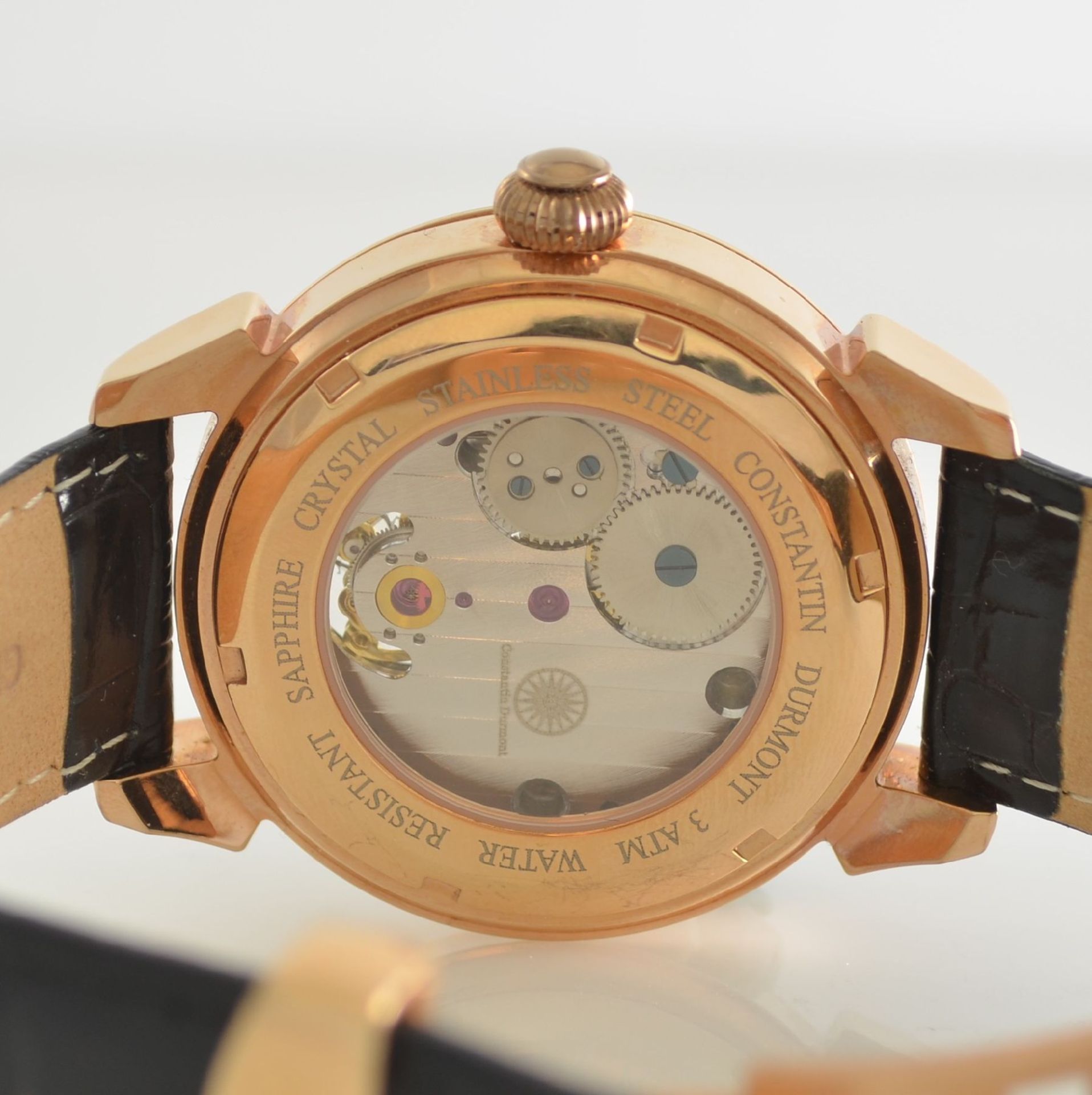 CONSTANTIN DURMONT tourbillon wristwatch, around 2010, manual winding, gold-plated case on both - Bild 4 aus 5