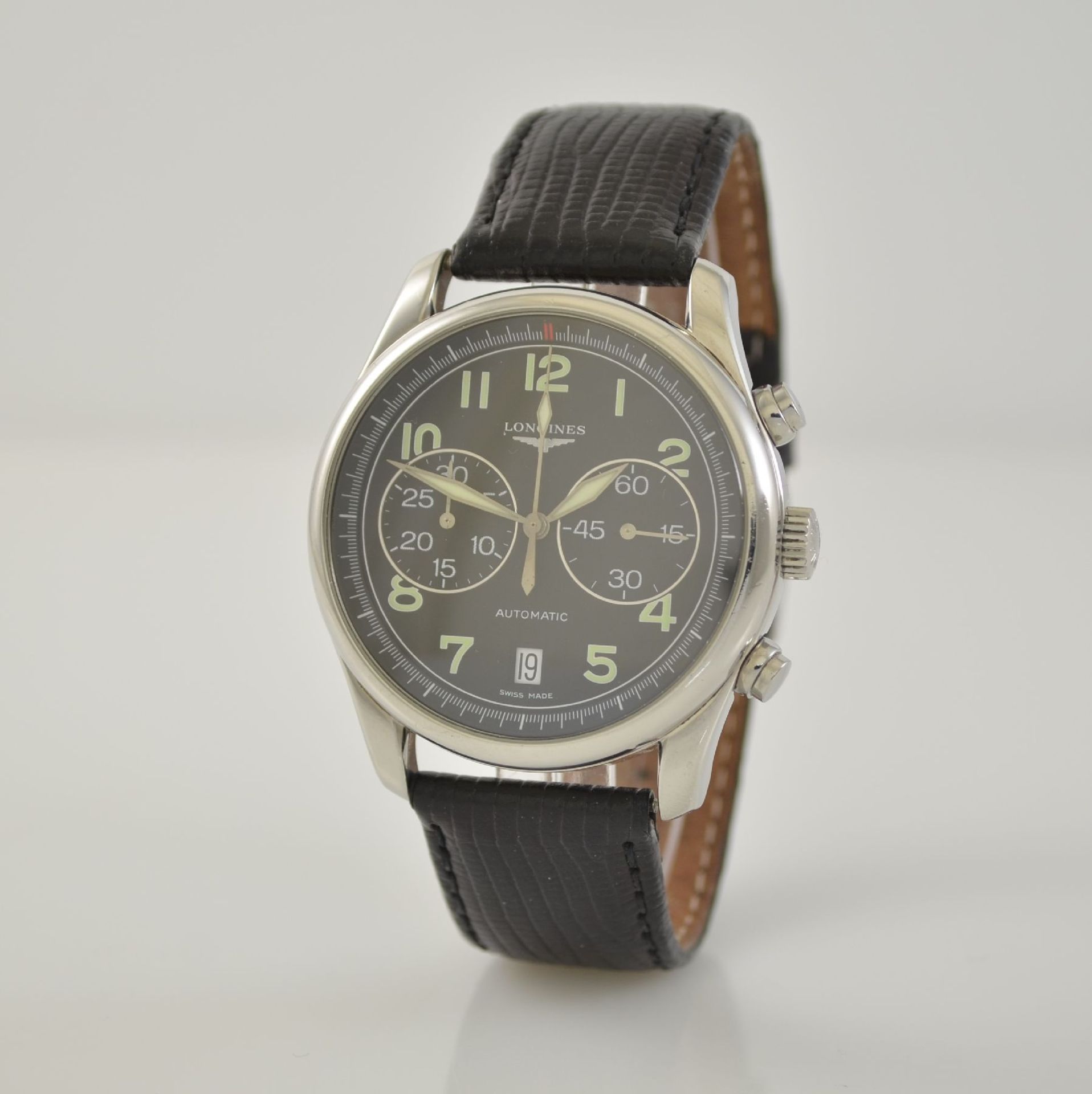 LONGINES Special Series Avigation gents wristwatch with chronograph, Switzerland around 2000, self - Bild 3 aus 6