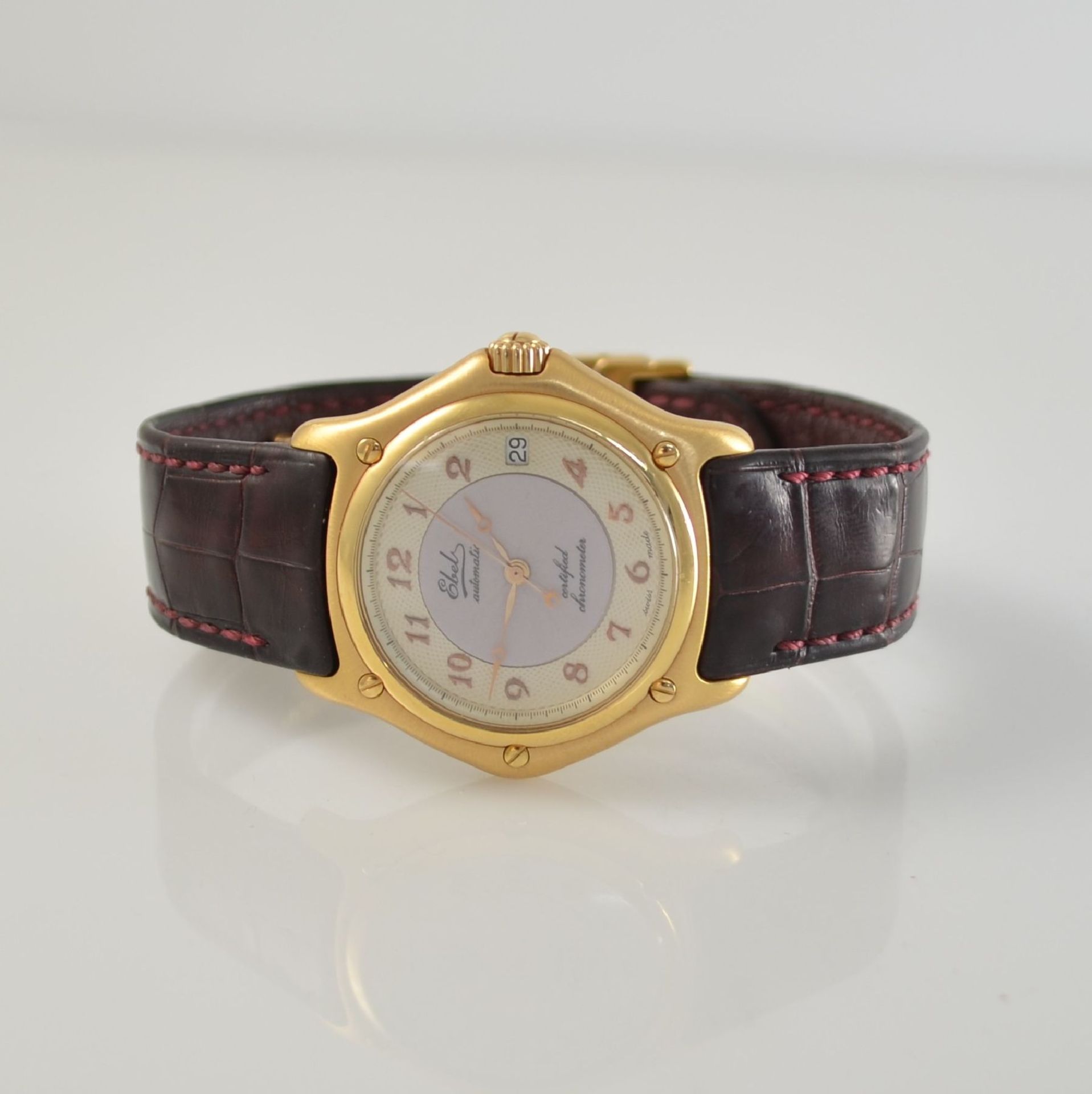 EBEL rare 18k pink gold gents wristwatch series 1911, self winding, chronometer made in a limited
