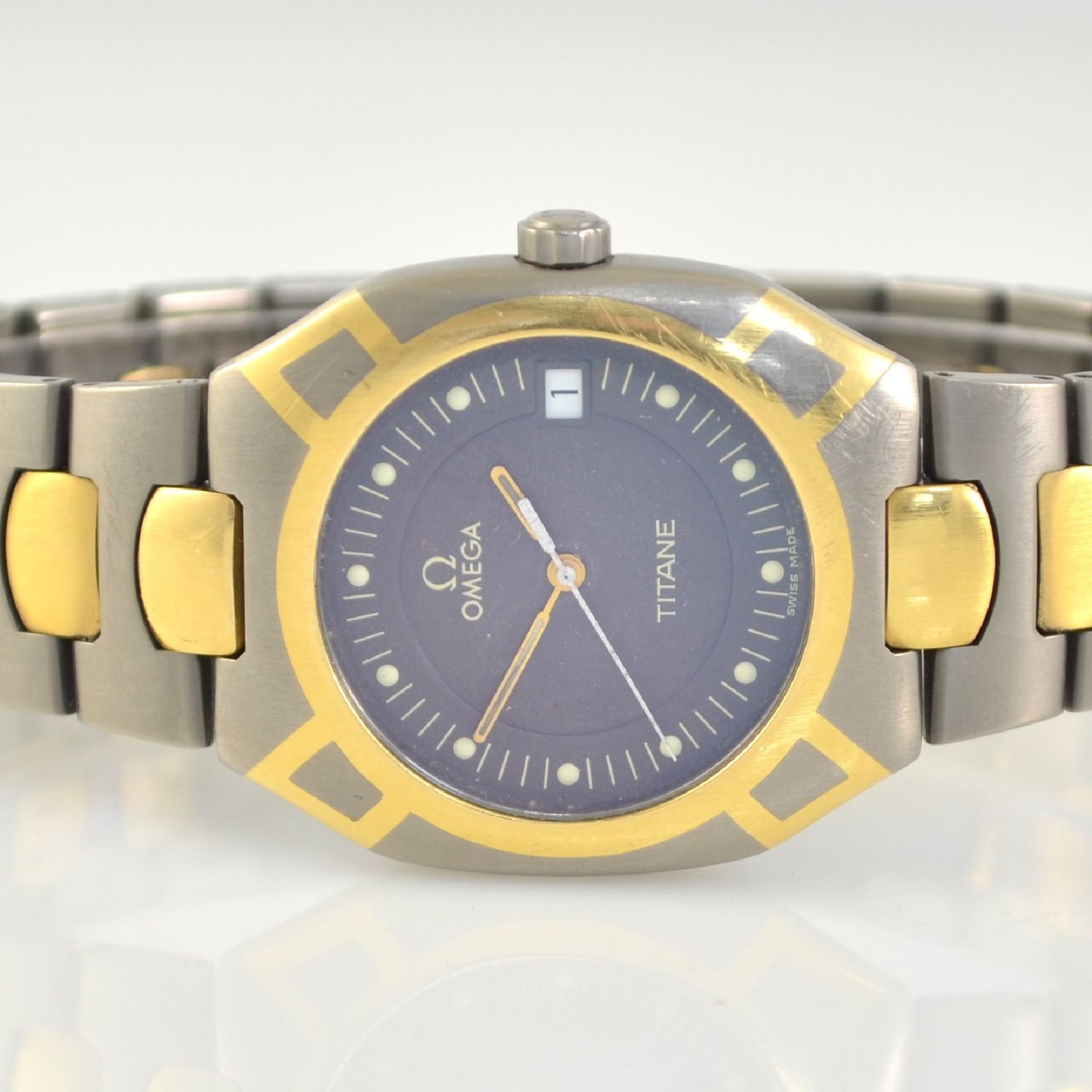 OMEGA gents wristwatch model Seamaster Switzerland around 1985, quartz, gold-inlayed titanium case - Bild 2 aus 7