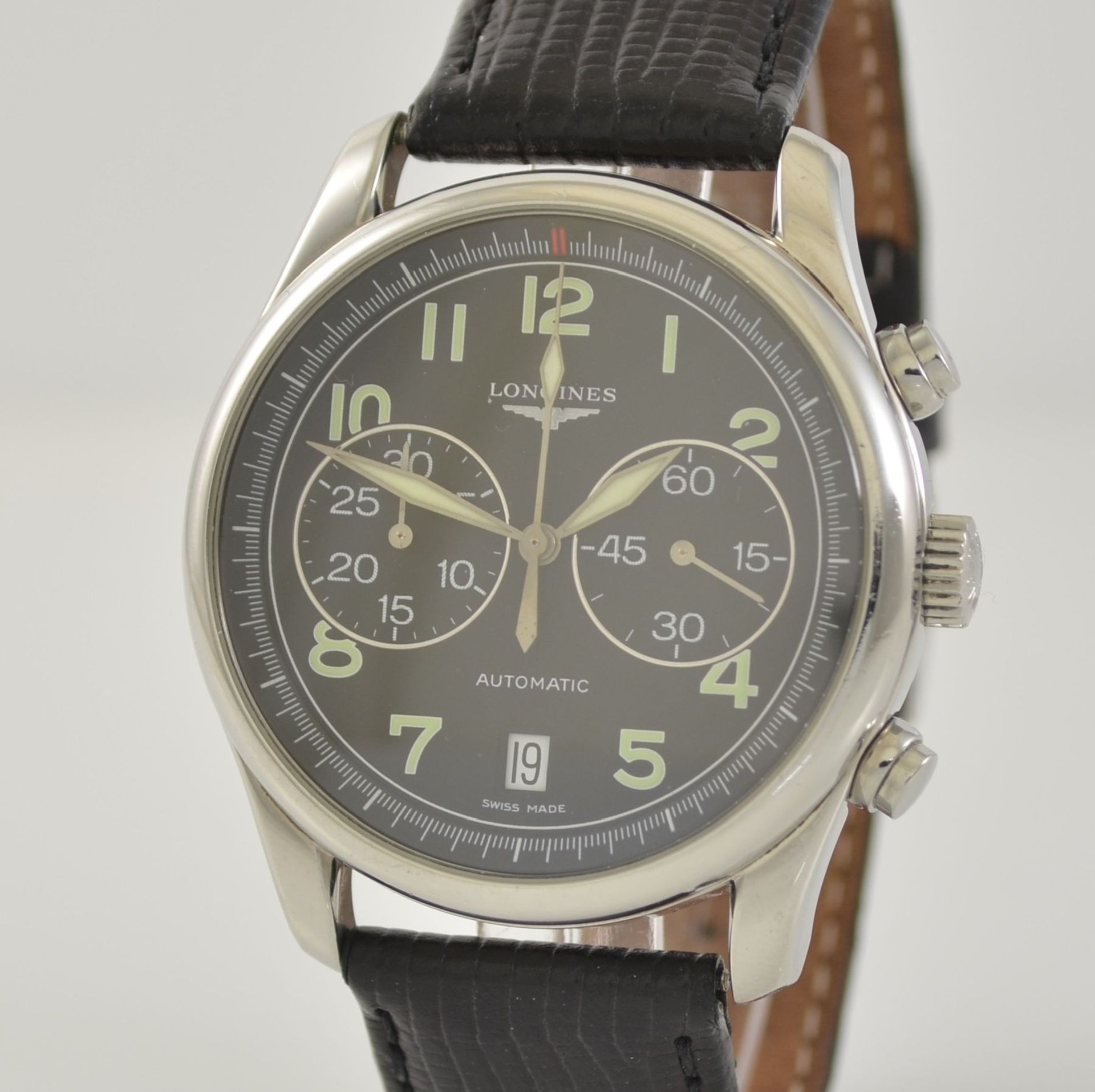 LONGINES Special Series Avigation gents wristwatch with chronograph, Switzerland around 2000, self - Bild 4 aus 6