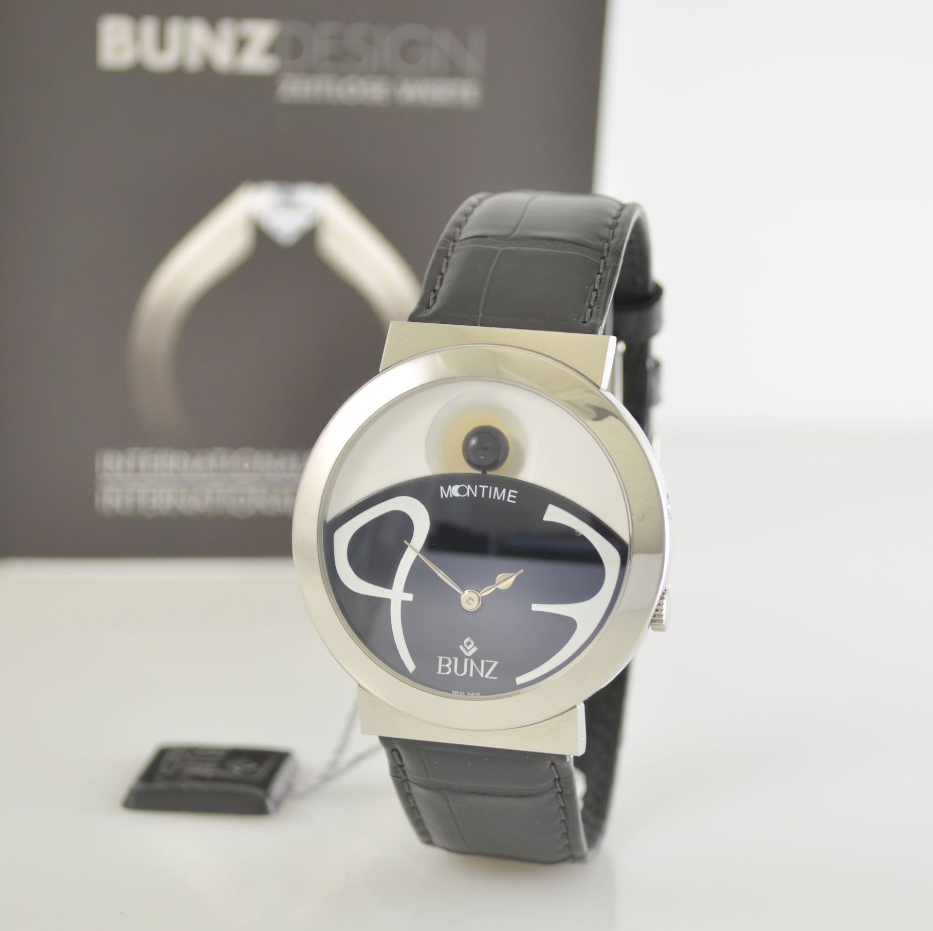 BUNZ Moontime nearly mint, unusual big ladies wristwatch with moon phase, Switzerland around 2005, - Bild 3 aus 6