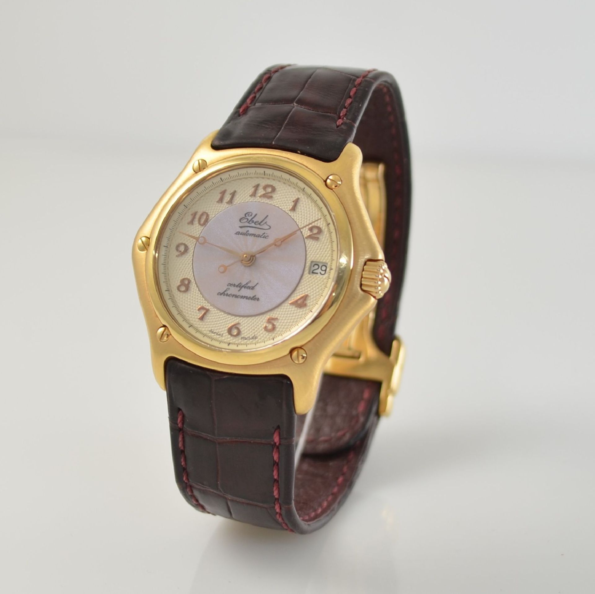 EBEL rare 18k pink gold gents wristwatch series 1911, self winding, chronometer made in a limited - Bild 3 aus 6