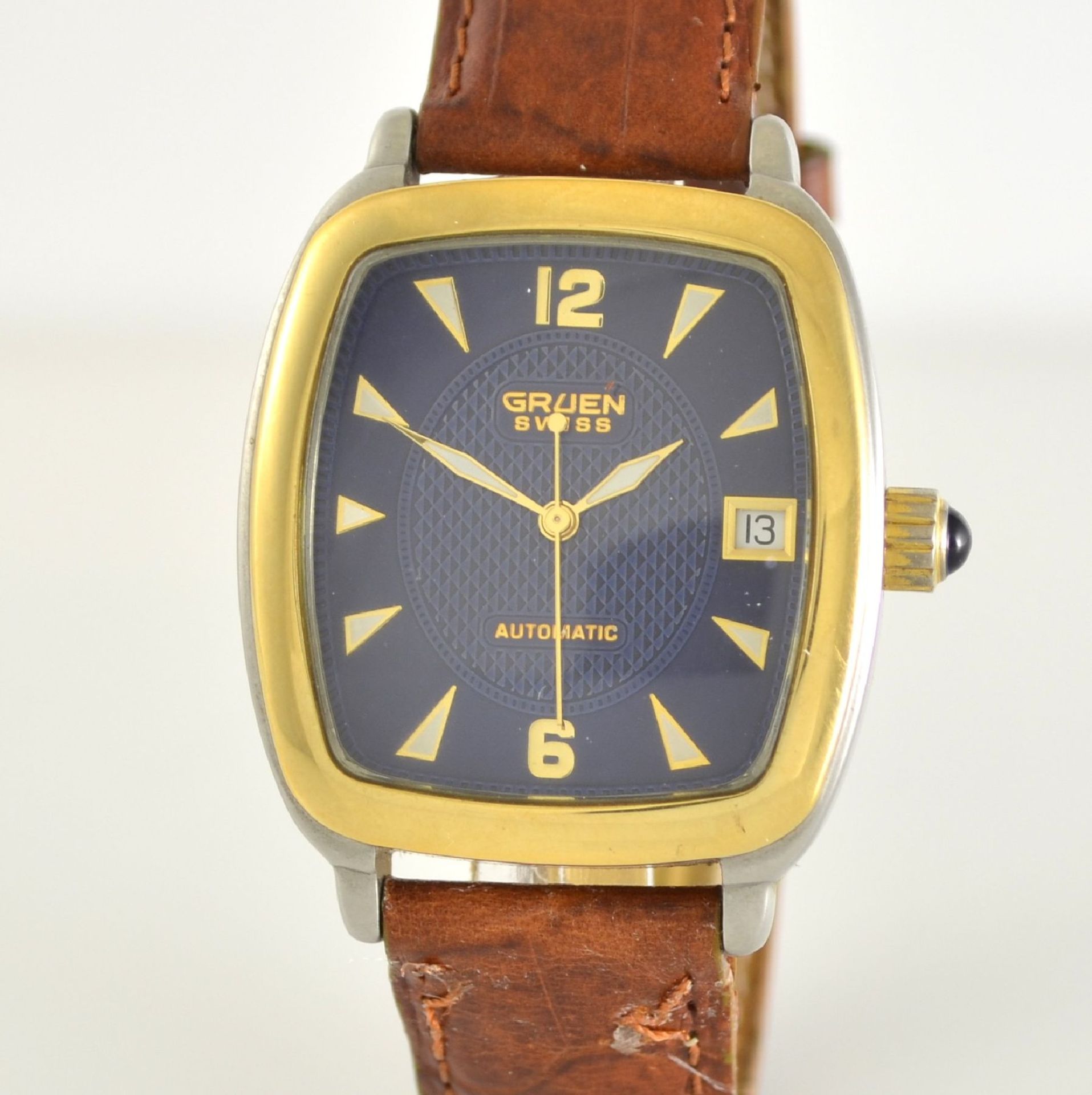 GRUEN gents wristwatch, self winding, Switzerland around 2000, partial gold-plated stainless steel - Bild 4 aus 8