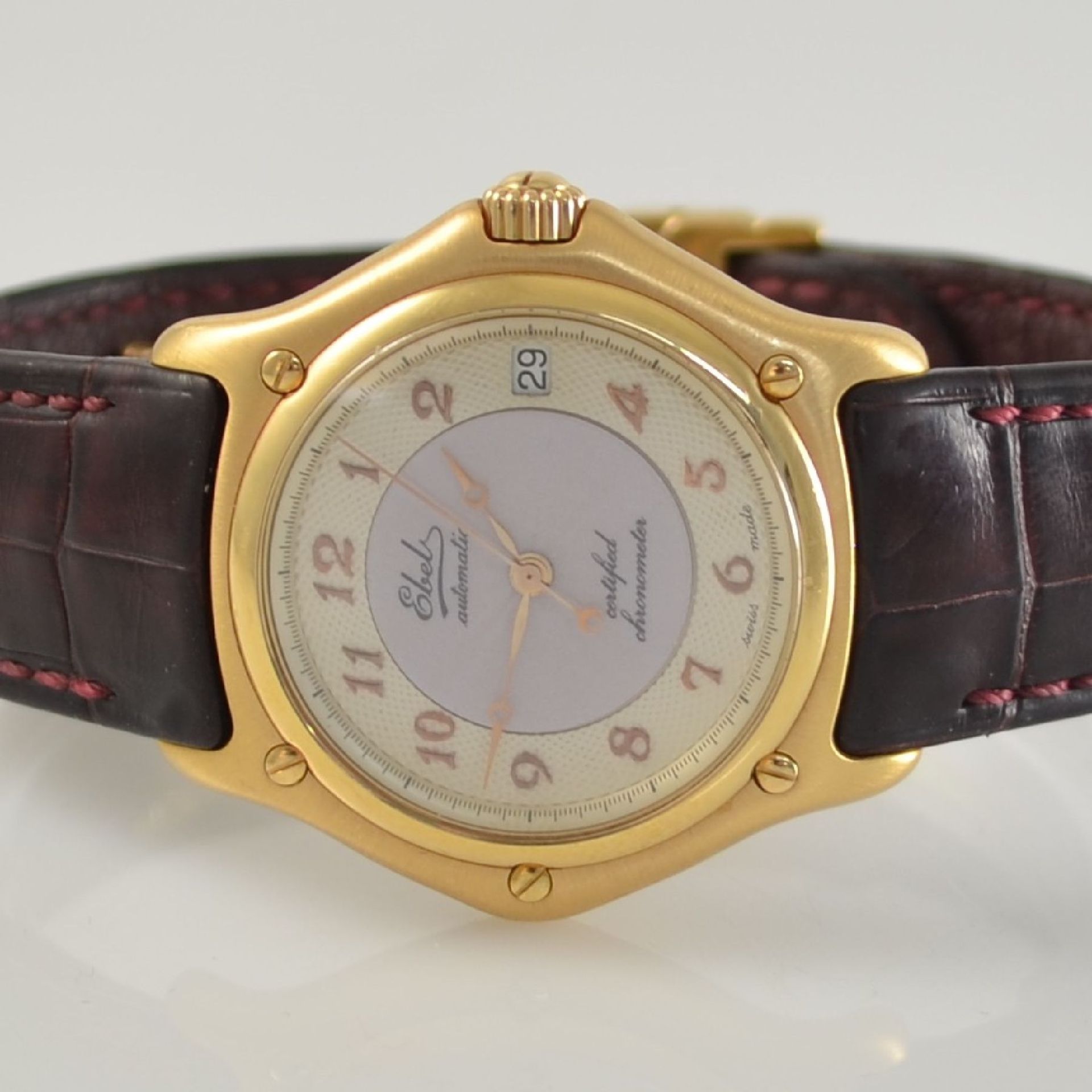 EBEL rare 18k pink gold gents wristwatch series 1911, self winding, chronometer made in a limited - Bild 2 aus 6